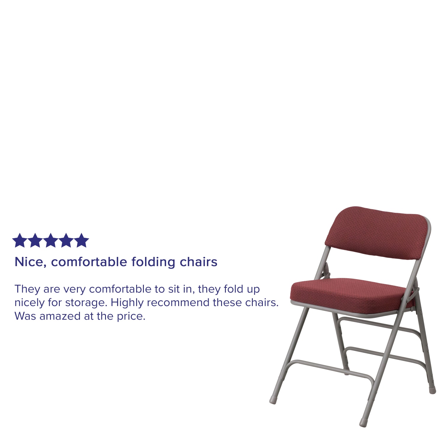 Flash Furniture HERCULES Series Premium Curved Triple Braced & Hinged Fabric Upholstered Metal Folding Chairs, Burgundy, Set Of 2 Chairs - Image 6