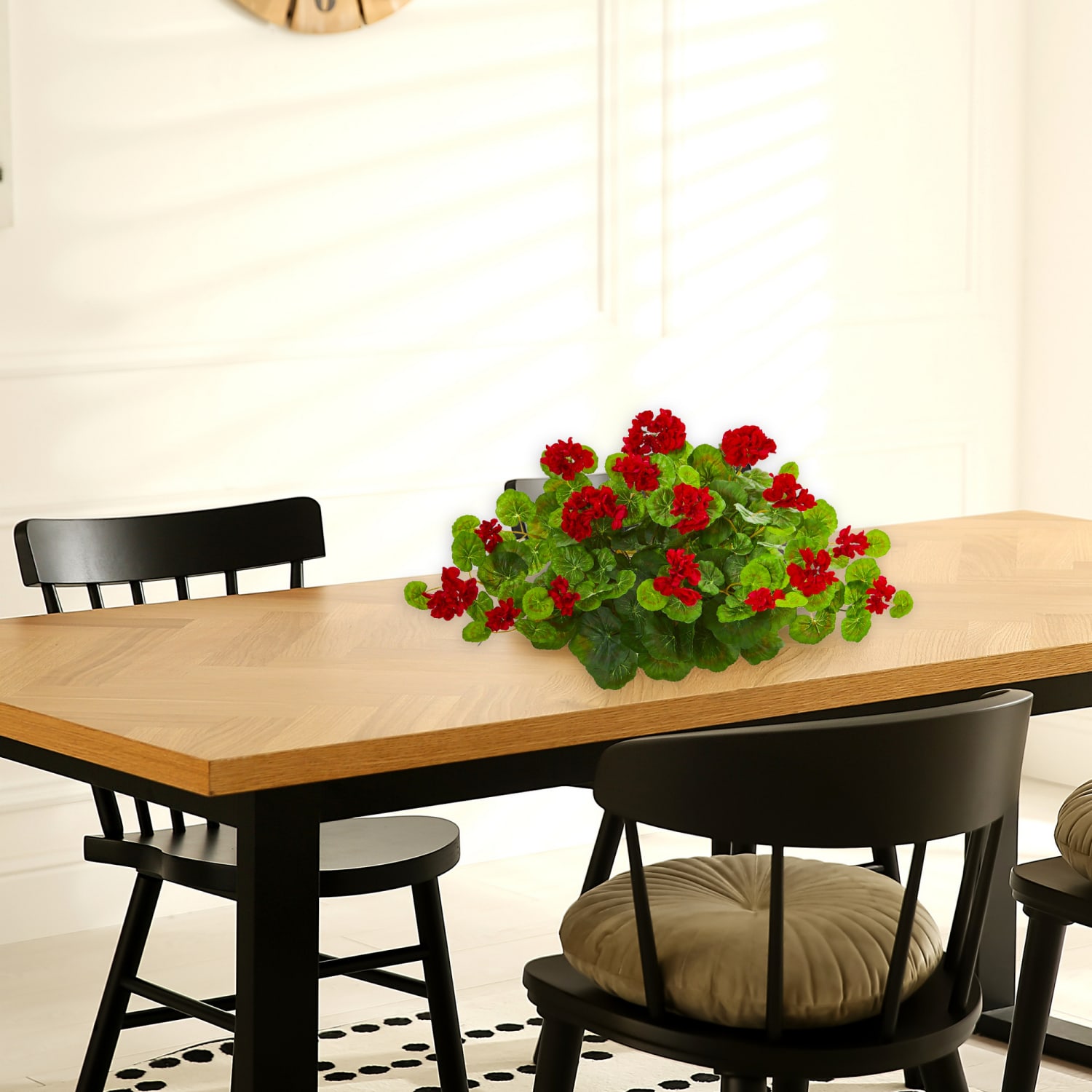 Nearly Natural Geranium Ledge 12inH Artificial Plant, 12inH x 24inW x 8inD, Red/Green - Image 5