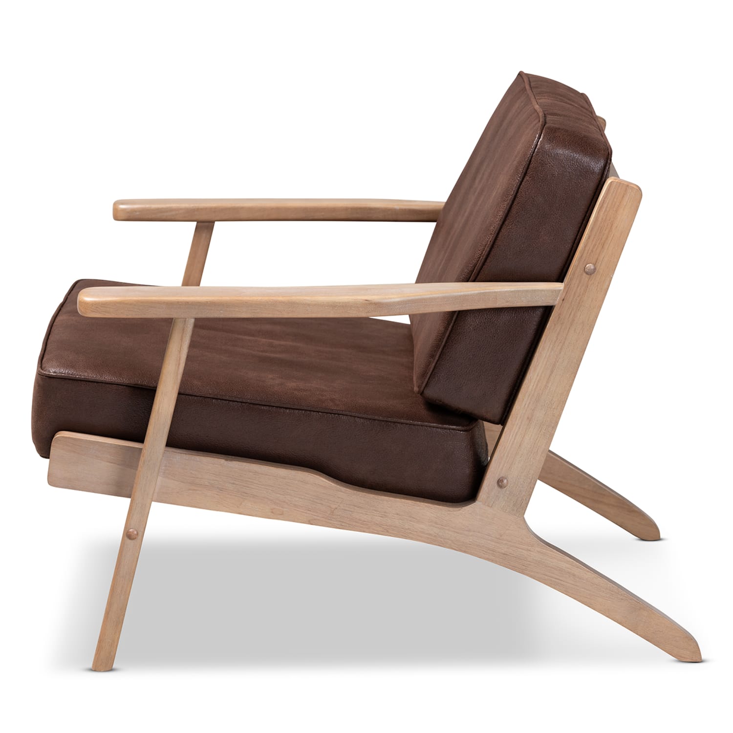 Baxton Studio Sigrid Armchair, Dark Brown - Image 4