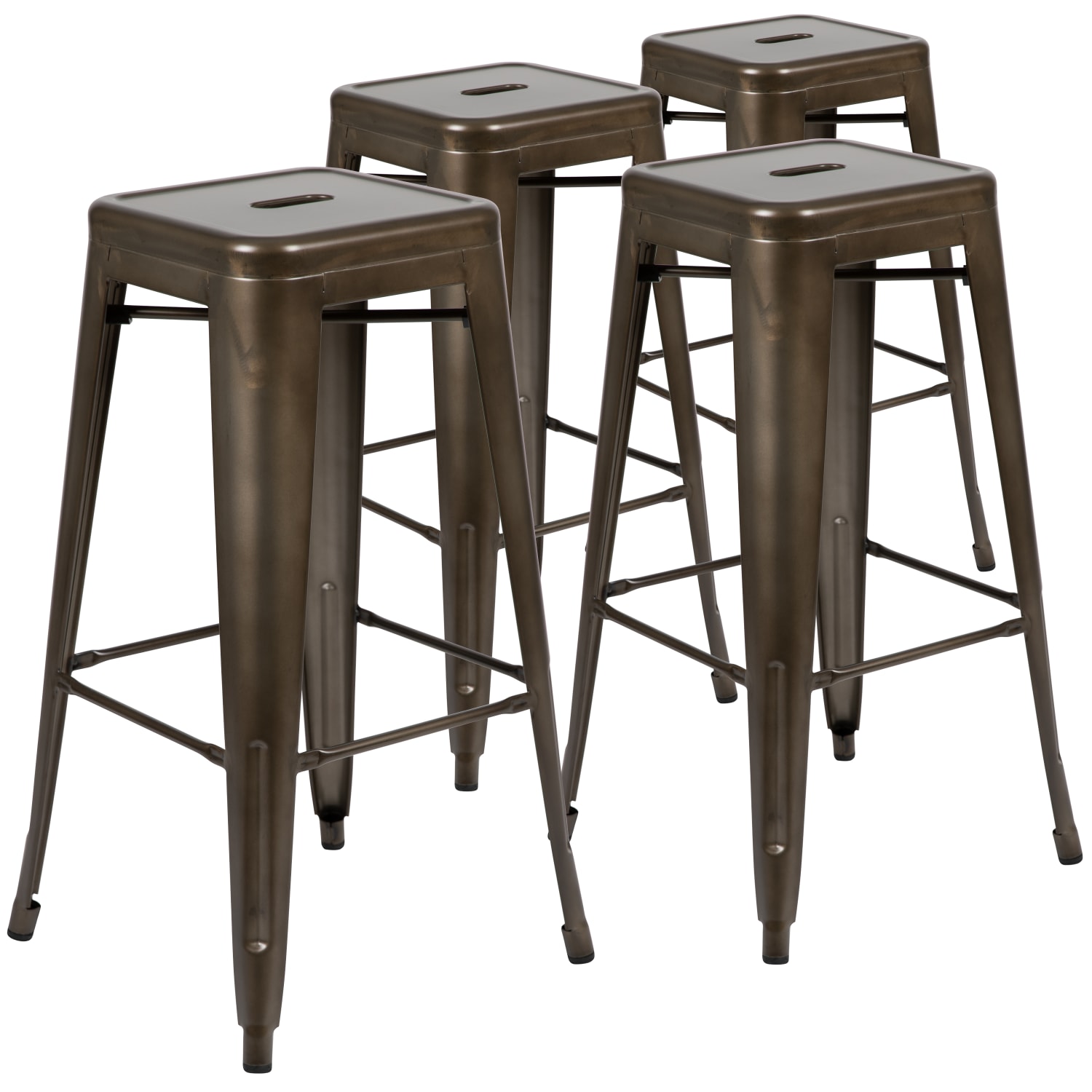 Flash Furniture 30in Metal Indoor Bar Stools Set Of 4 Bar Stools Gunmetal PopularChairscom