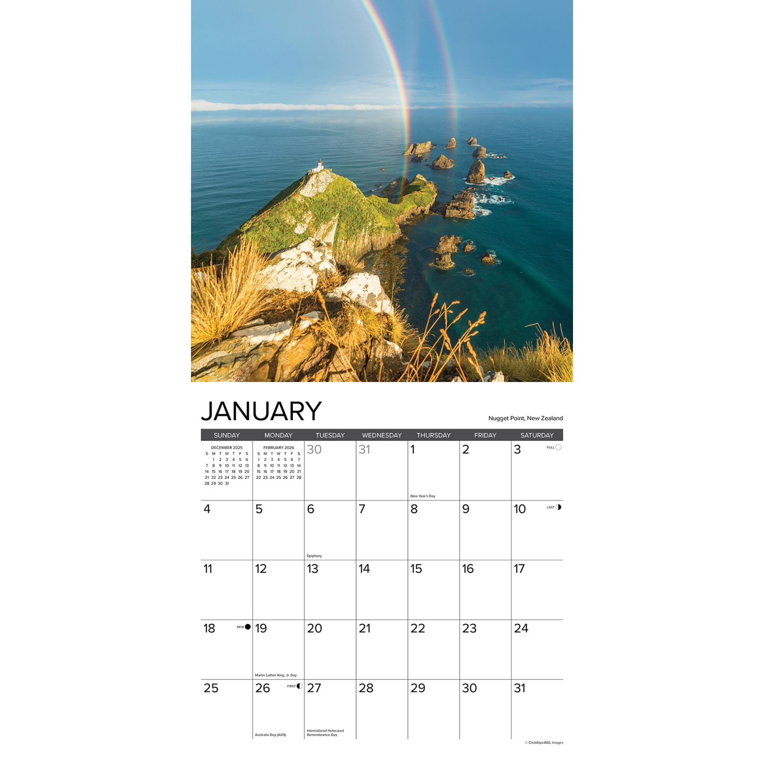 2026 Willow Creek Press Scenic Monthly Wall Calendar, 12in x 12in, Rainbows, January To December, 55526 - Image 3