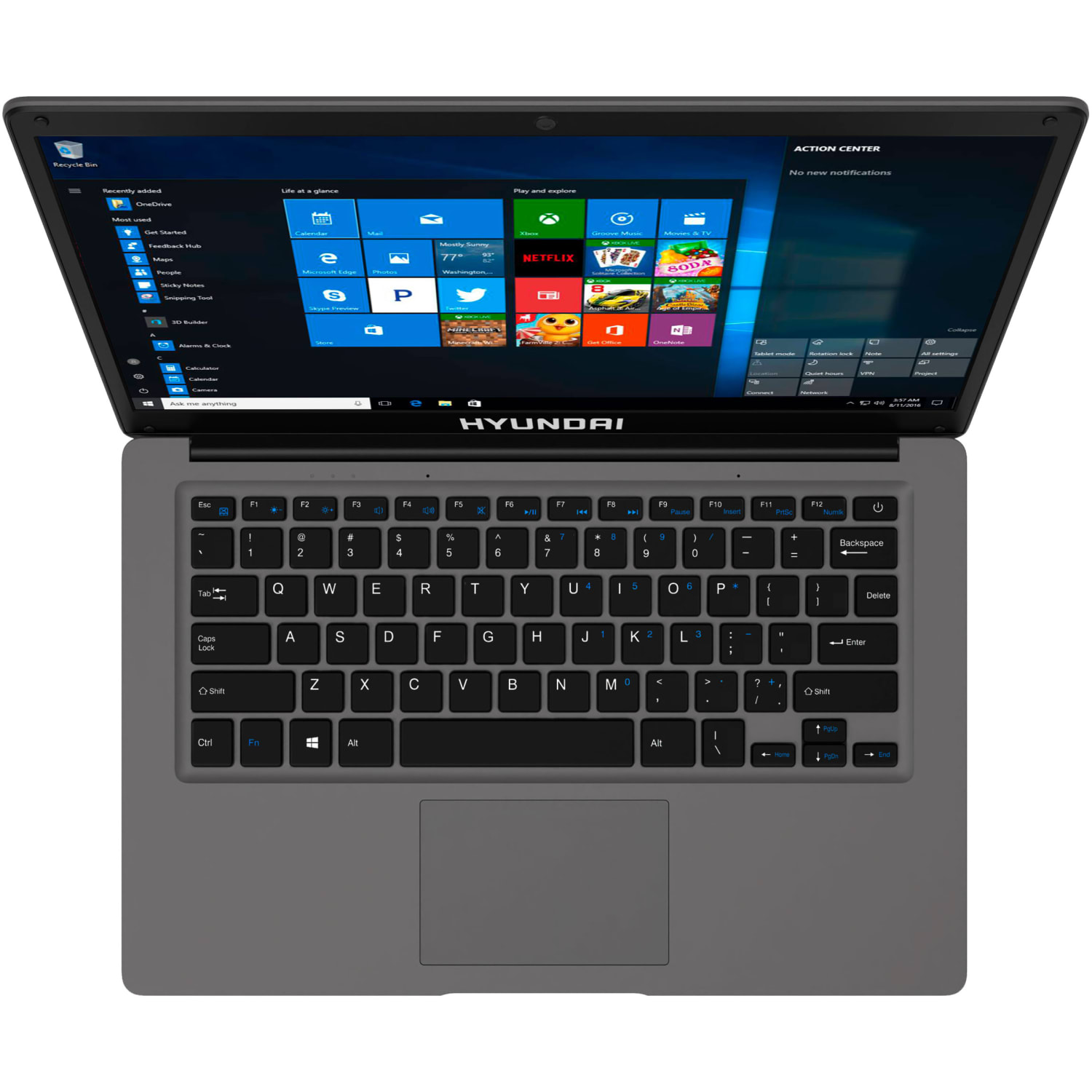 Hyundai HyBook Laptop, 14.1in Screen, Intel Celeron N4120, 8GB Memory, 128GB Solid State Drive, Windows 10 Home - Image 3