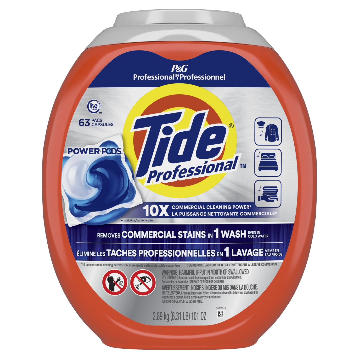 Tide Professional Commercial Power PODS Laundry Detergent, 63 PODS Per Pack, Case Of 4 Packs - Image 4
