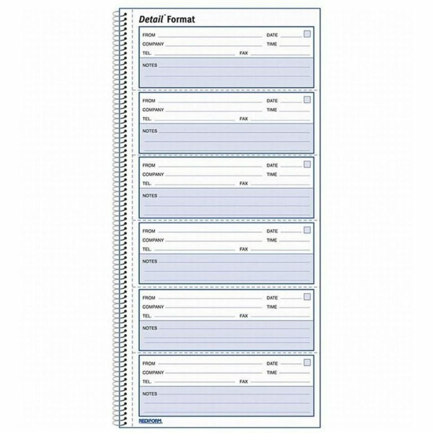 Rediform Voice Mail Log Book, 5 5/8in x 10 5/8in, 600 Sheets, 50% Recycled, Blue - Image 3