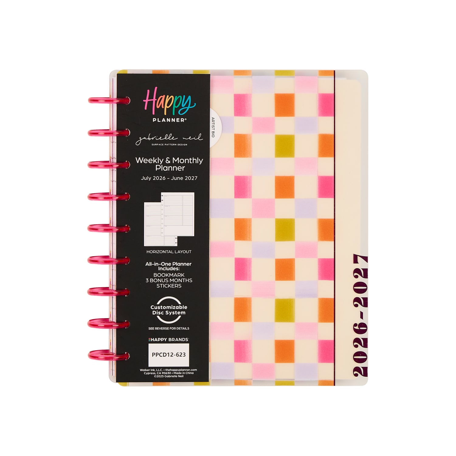 Happy Planner Monthly/Weekly Classic Disc-Bound Planner, 7in x 9-1/4in, Sunshine Blooms, July 2026 to June 2027, Total Quantity 1 - Image 3