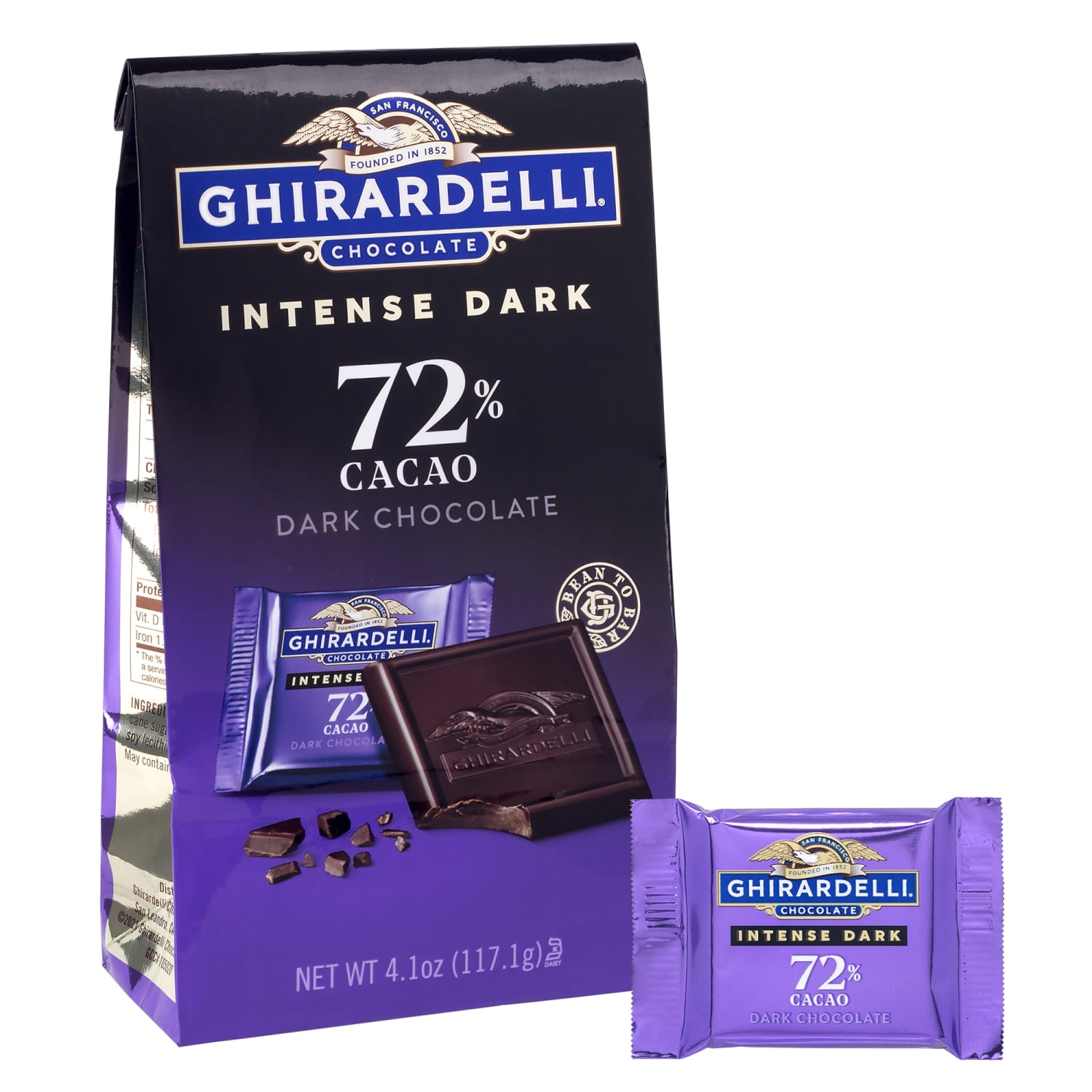 Ghirardelli Dark Chocolate 72% Intense Dark Squares, 4.1 Oz, Total Qty 6 - Image 4