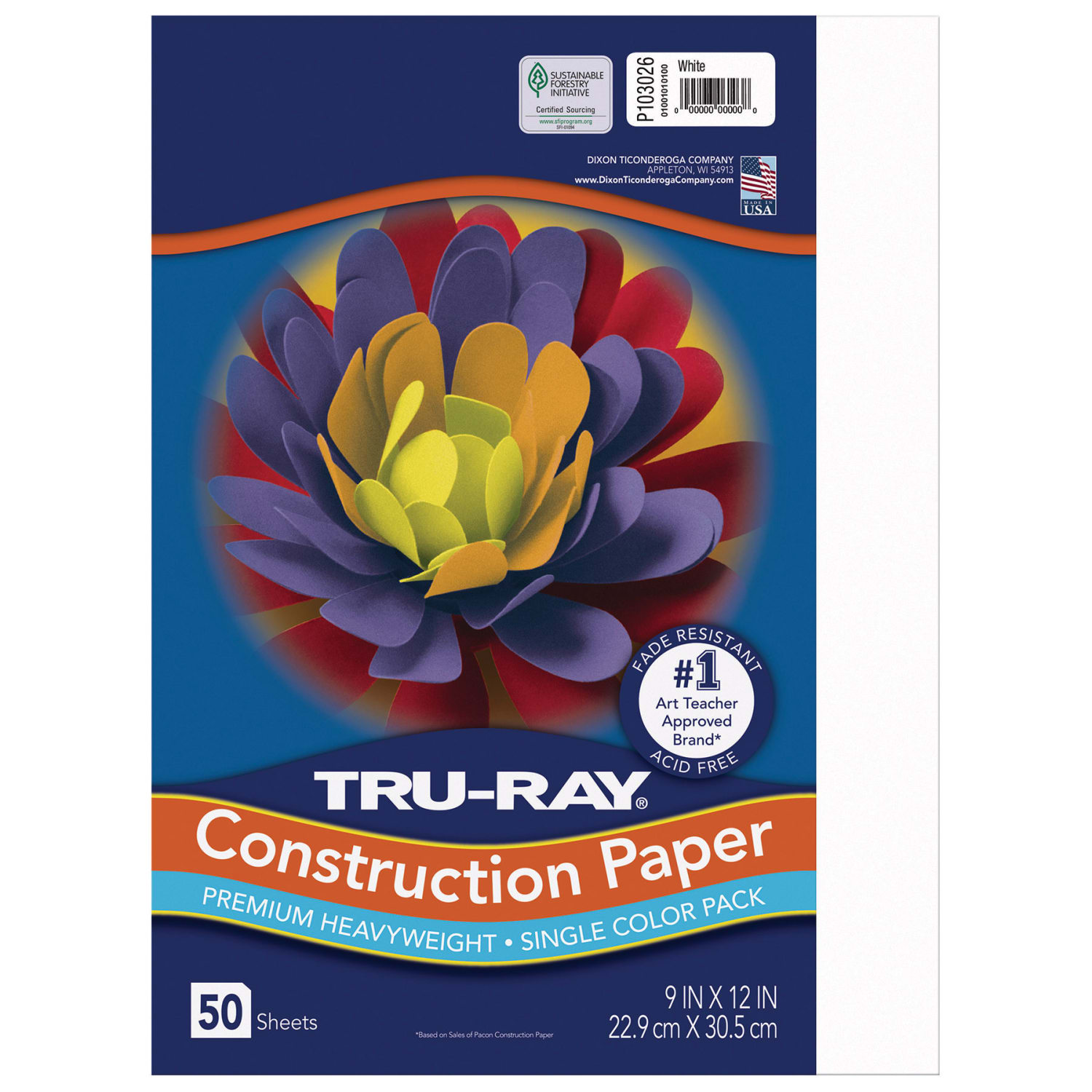 Tru-Ray Construction Paper, Heavyweight, 9in x 12in, White, 50 Sheets Per Pack, Set Of 10 Packs - Image 3