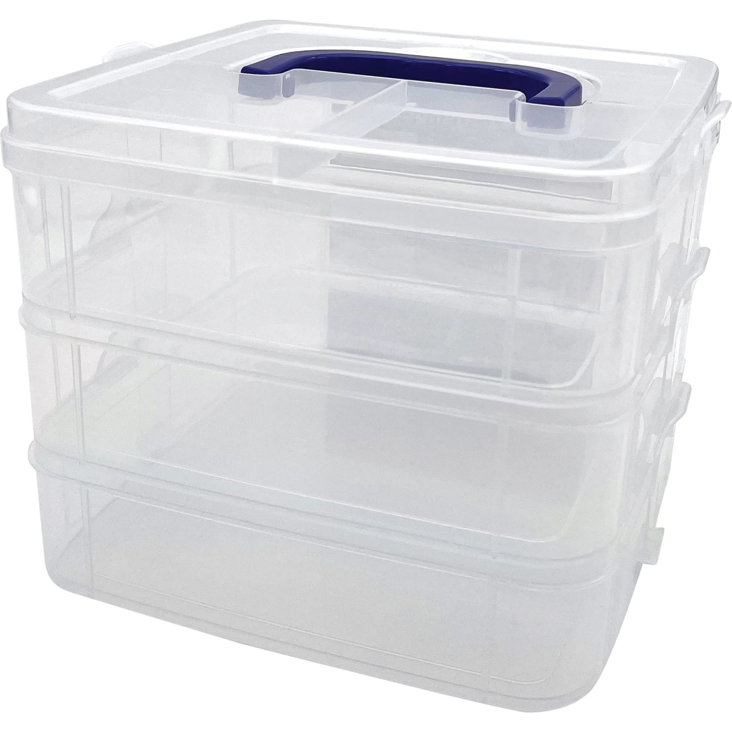 Teacher Created Resources 3-Tier Stackable Storage Containers, 7inL x 6-1/2inW x 5-3/8inH, Clear, Pack Of 3 - Image 4