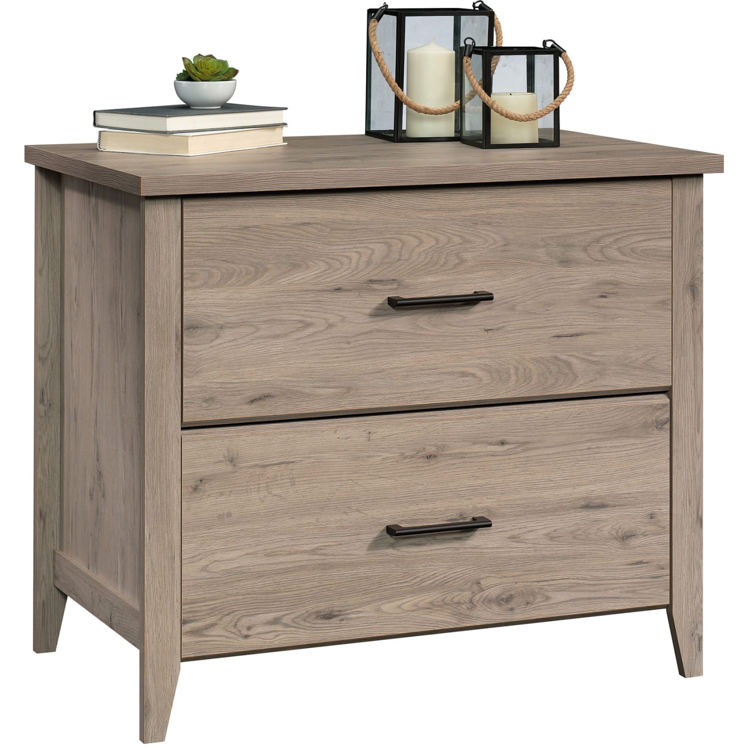 Sauder Summit Station 34inW x 21inD Lateral 2-Drawer File Cabinet, Laurel Oak - Image 3