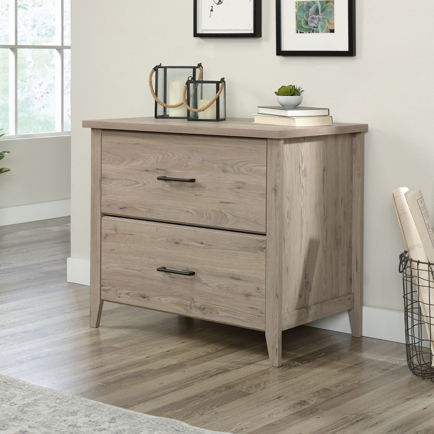 Sauder Summit Station 34inW x 21inD Lateral 2-Drawer File Cabinet, Laurel Oak - Image 5