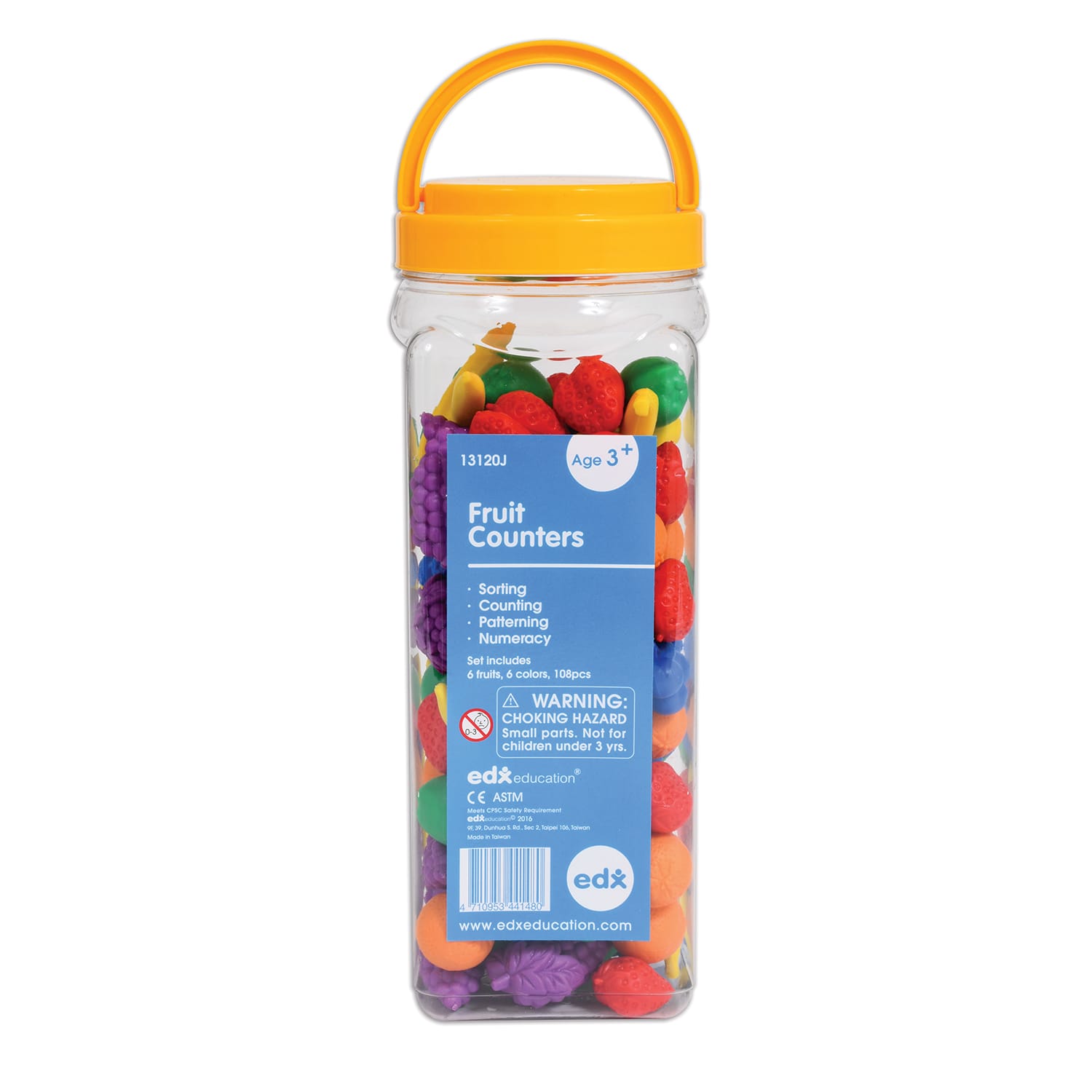 Edx Education Fruit Counters, Assorted Colors, All Ages, Set Of 108 Counters - Image 6