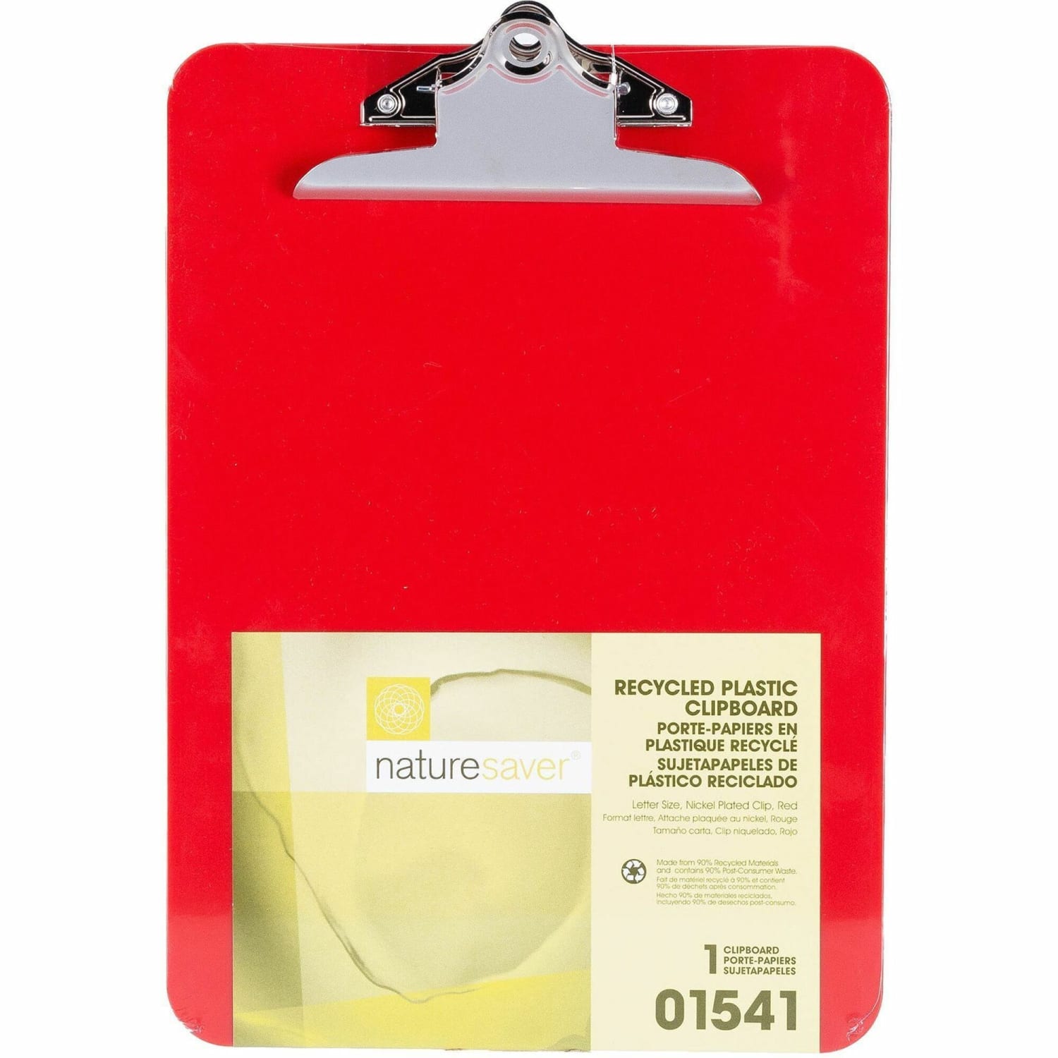 Nature Saver Plastic Clipboards, 9in x 12in, 100% Recycled, Red - Image 3