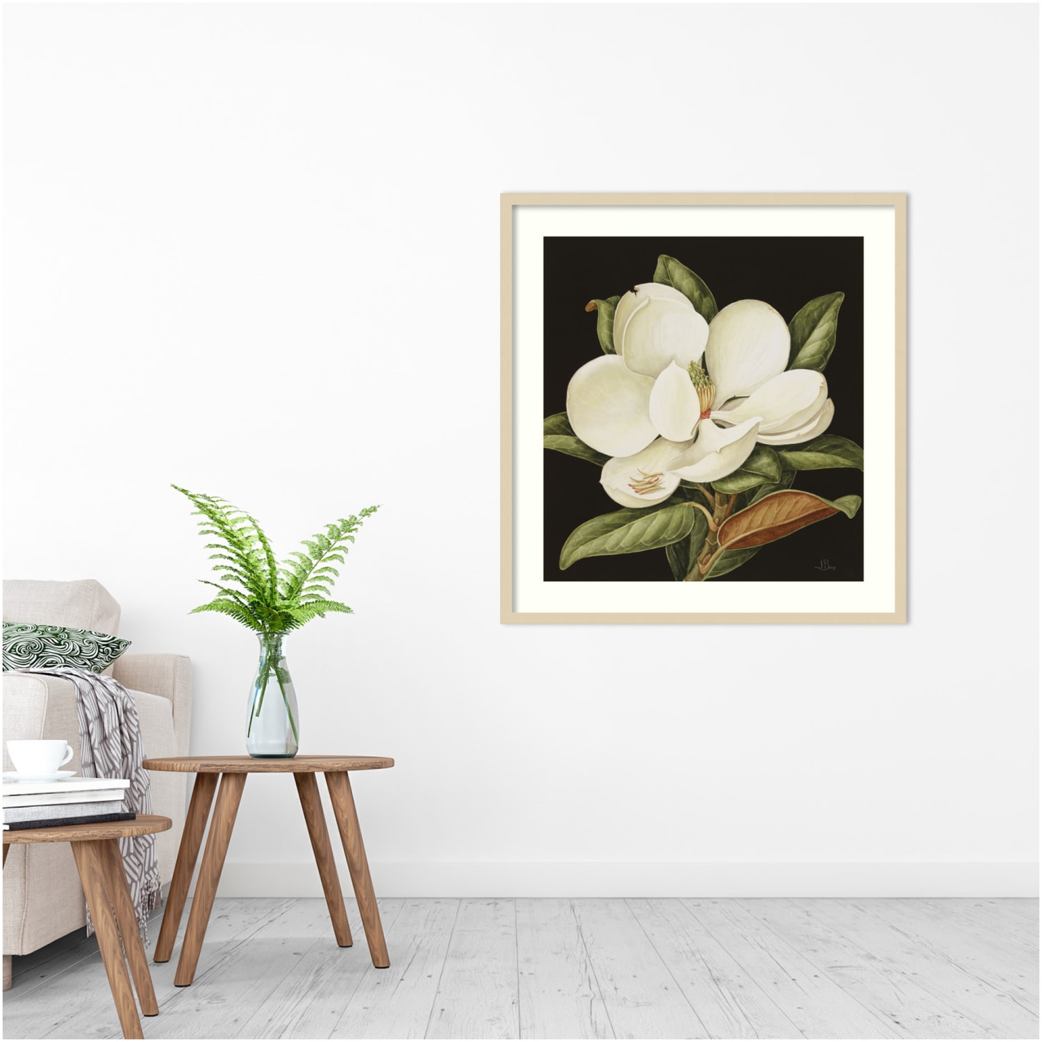Amanti Art Magnolia Grandiflora 2003 by Jenny Barron Wood Framed Wall Art Print, 31inW x 33inH, Natural - Image 4