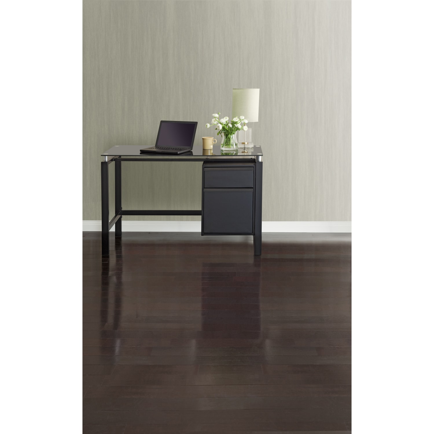 Realspace Lake Point 46inW Writing Desk, Black - Image 4