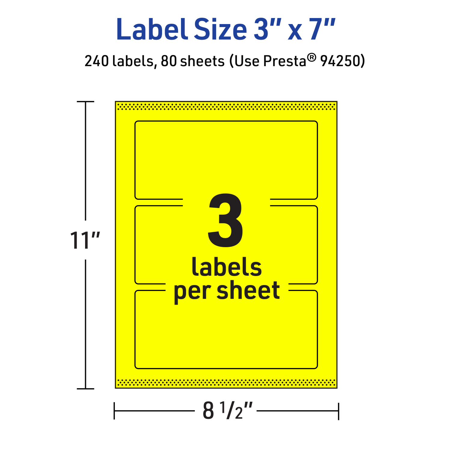 Avery Print-To-The-Edge Labels With Sure Feed Technology, 94250-NYP80, Rectangle, 3in x 7in, Matte Neon Yellow, Pack of 240 - Image 6