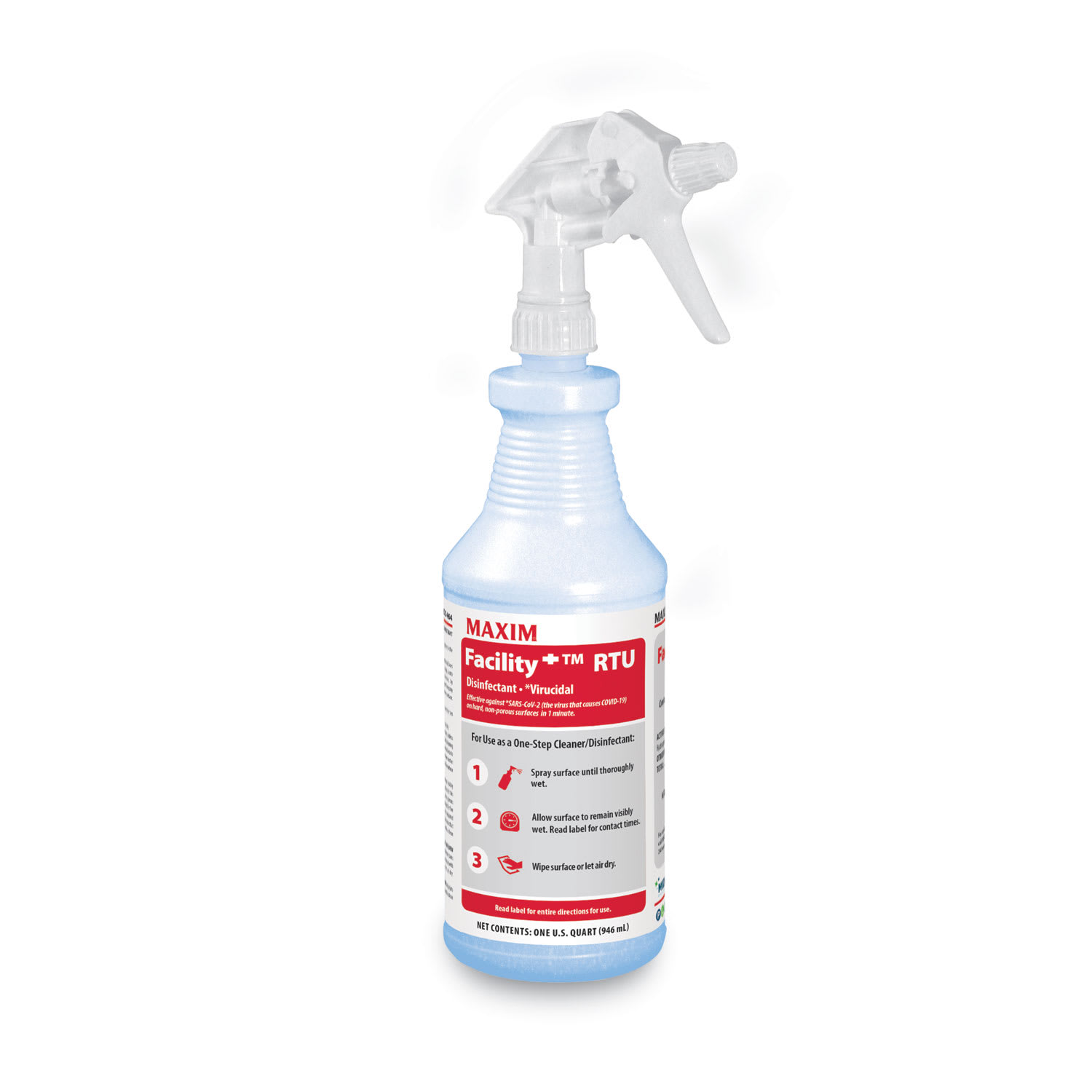 Maxim Facility+ RTU Disinfectant, Safe-to-Ship, Unscented, 32 oz, 6/Carton - Image 3