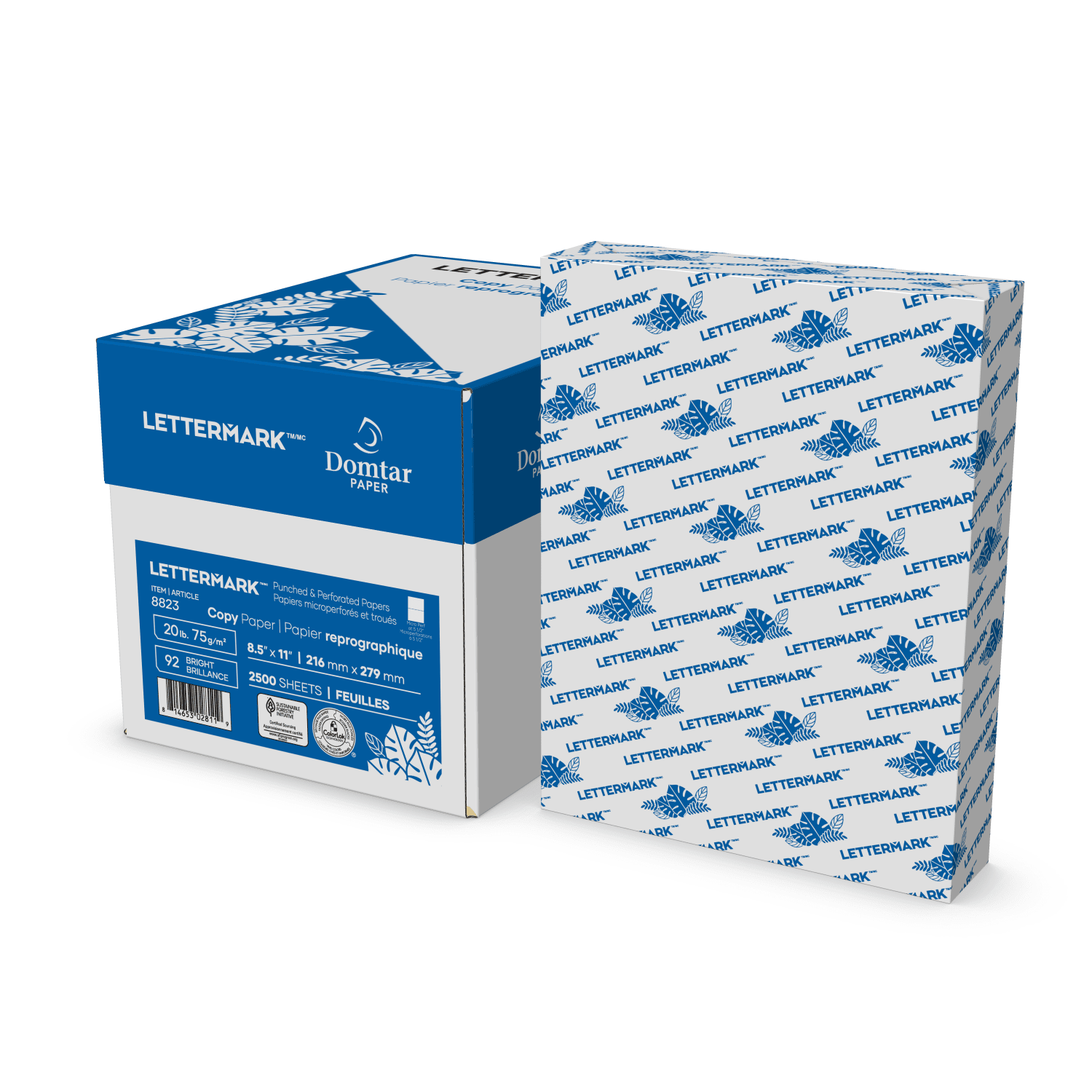 Lettermark Custom Cut Sheets, 5 Reams, White, Letter (8 1/2in x 11in), 2500 Sheets Total, Perforated At 5 1/2in, 20 Lb, 500 Sheets Per Ream - Image 3