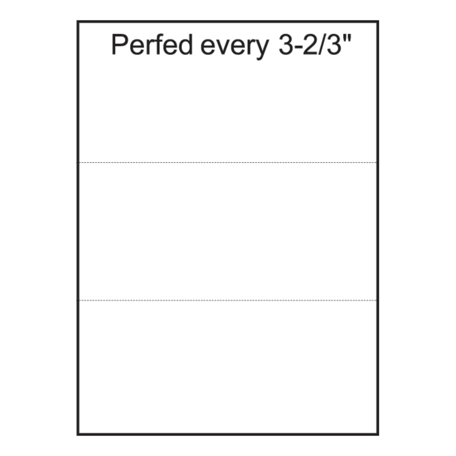Willcopy Lettermark Custom Cut Sheets, 5 Reams, White, Letter (8 1/2in x 11in), 2500 Sheets Total, Perforated Every 3 2/3in, 20 Lb, 500 Sheets Per Ream