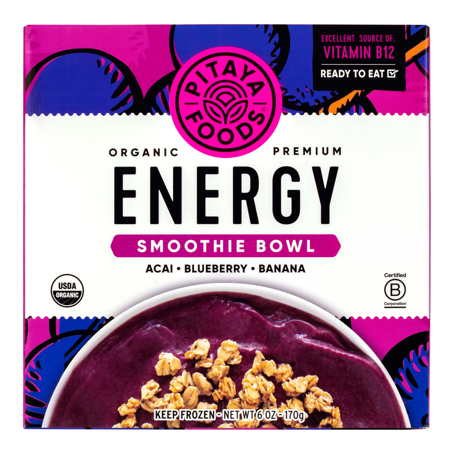 Pitaya Foods Organic Acai, Blueberry And Banana Bowls, 6 Oz, Carton Of 6 Bowls - Image 3