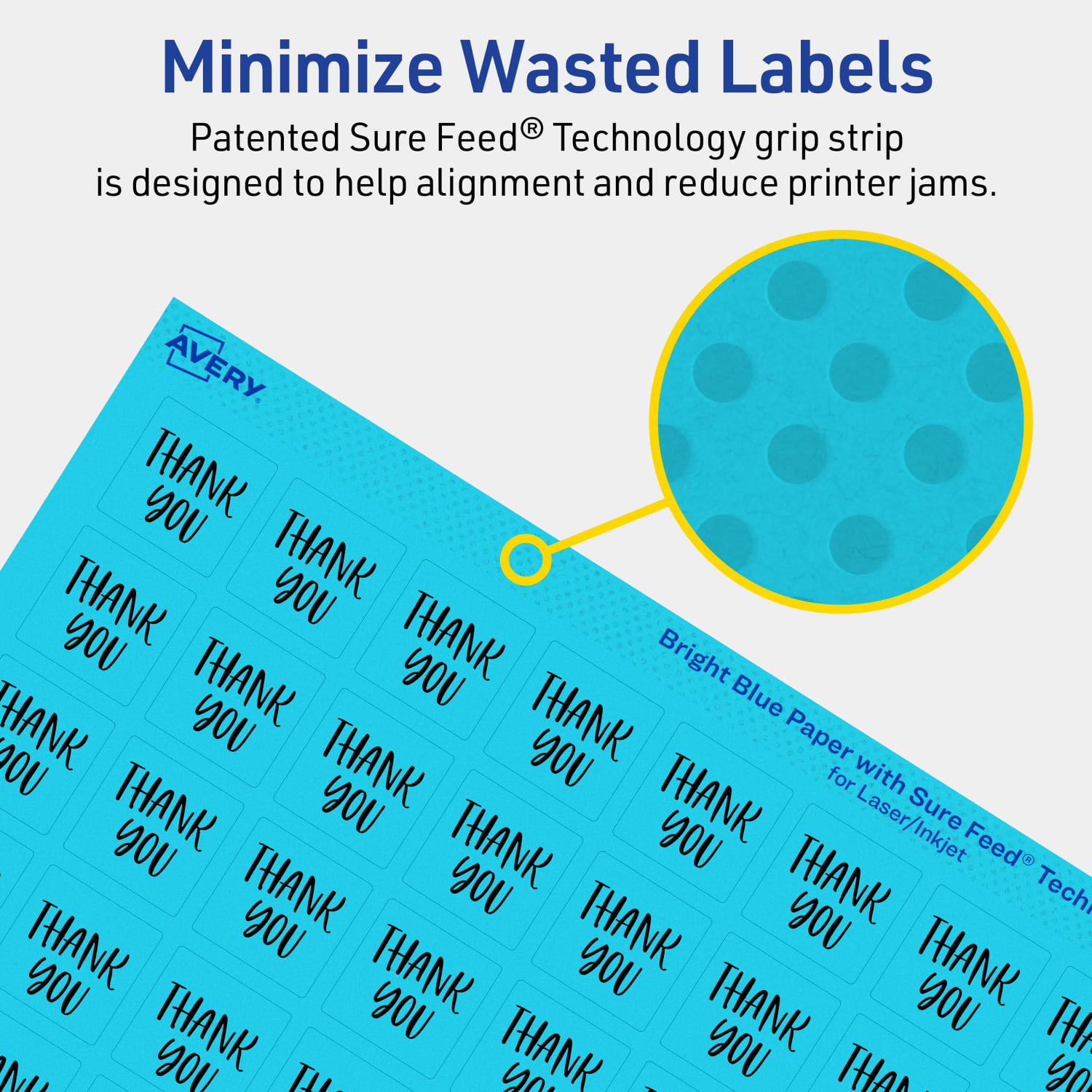 Avery Print-To-The-Edge Labels With Sure Feed Technology And Easy Peel, 94102-BBP20, Square, 3/4in x 3/4in, Matte Bright Blue, Pack of 1600 - Image 5