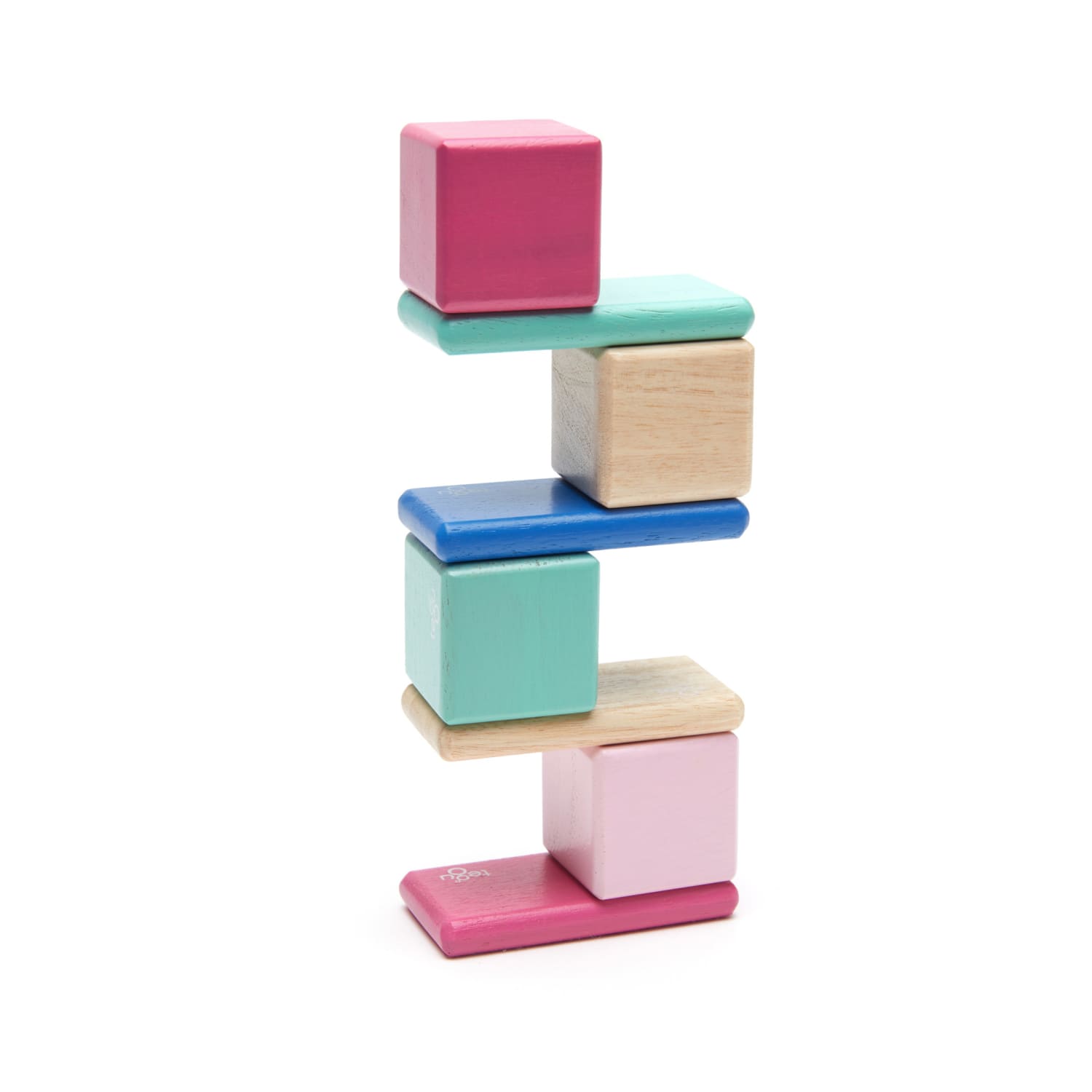 Tegu Magnetic Wooden Blocks, Blossom, 8-Piece Pocket Pouch - Image 4