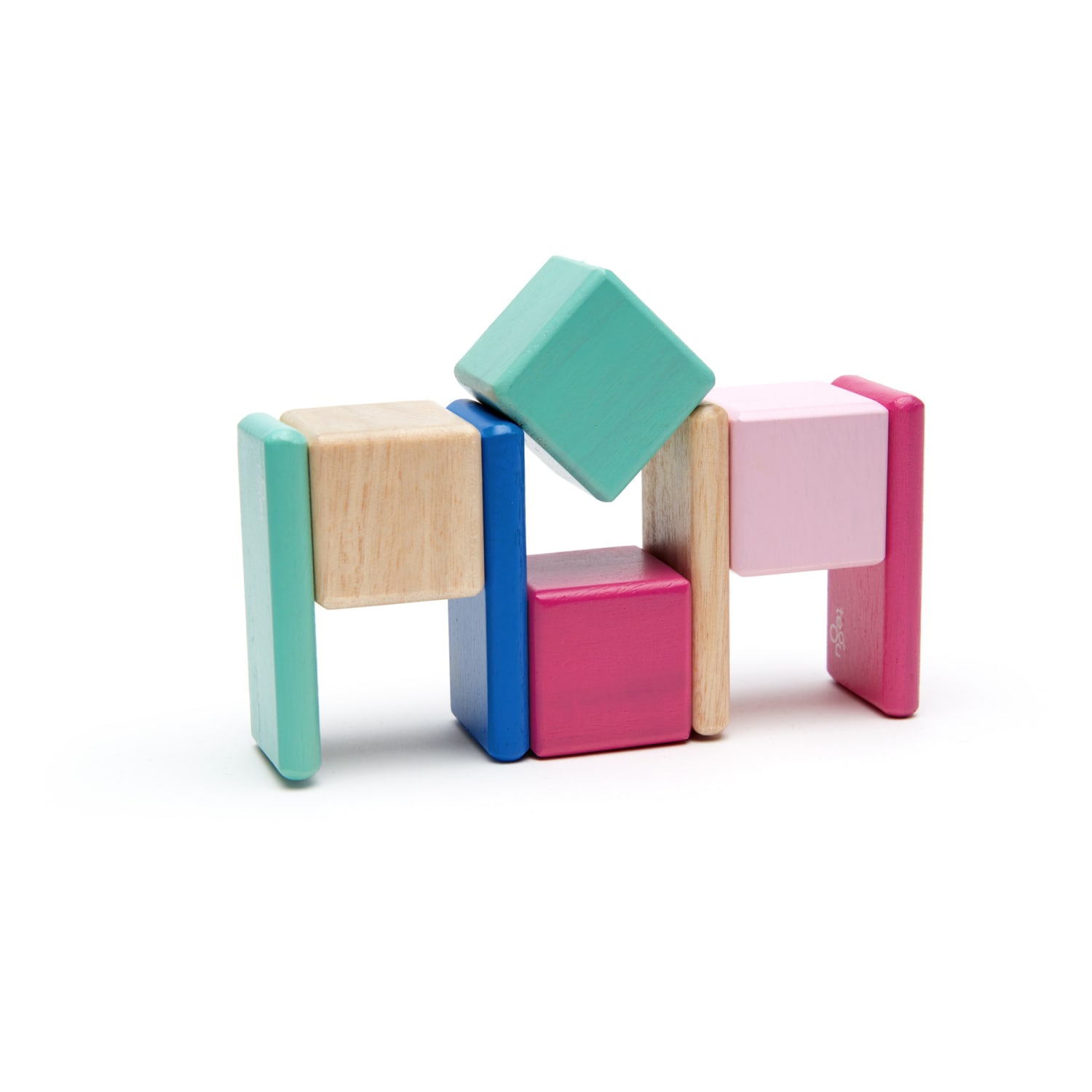 Tegu Magnetic Wooden Blocks, Blossom, 8-Piece Pocket Pouch - Image 5