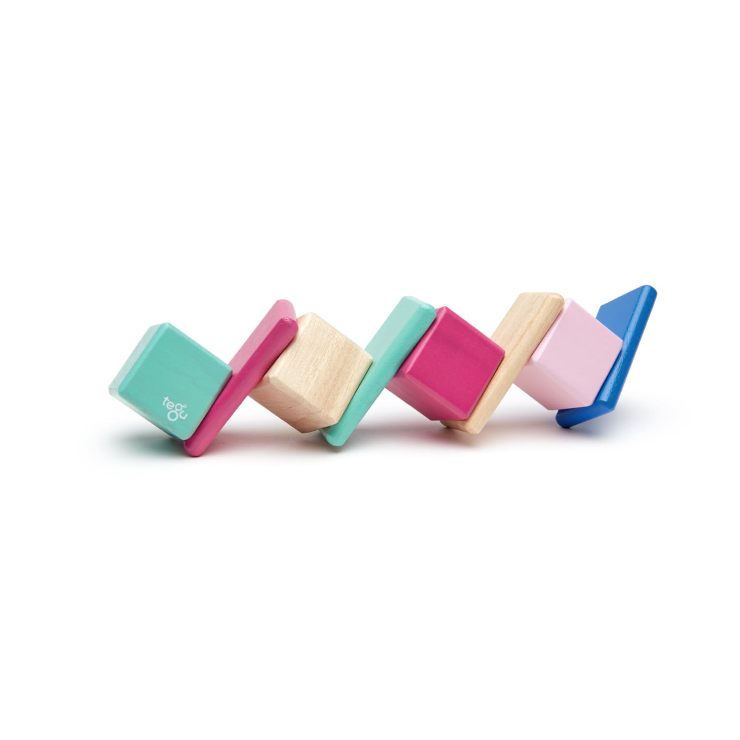 Tegu Magnetic Wooden Blocks, Blossom, 8-Piece Pocket Pouch - Image 6