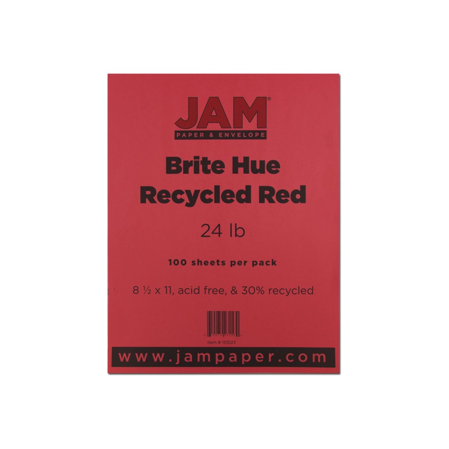 JAM Paper Color Paper, Ruby Red, Letter (8.5in x 11in), 100 Sheets Per Pack, 24 Lb, 30% Recycled - Image 4