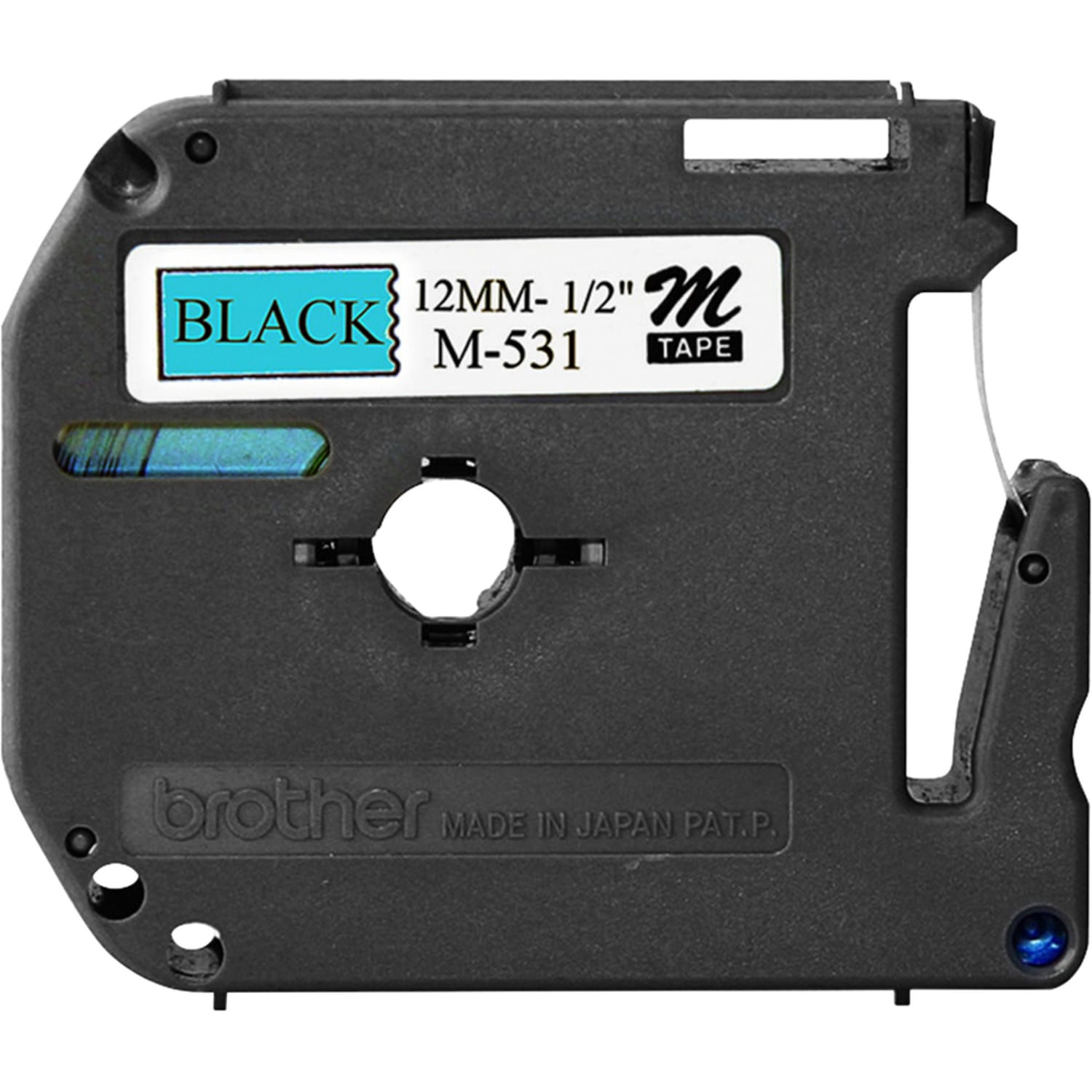Brother P-touch Nonlaminated M Series Tape Cartridge, 1/2inW x 26 1/5L , Rectangle, Blue, Black, 3 Per Bundle - Image 4