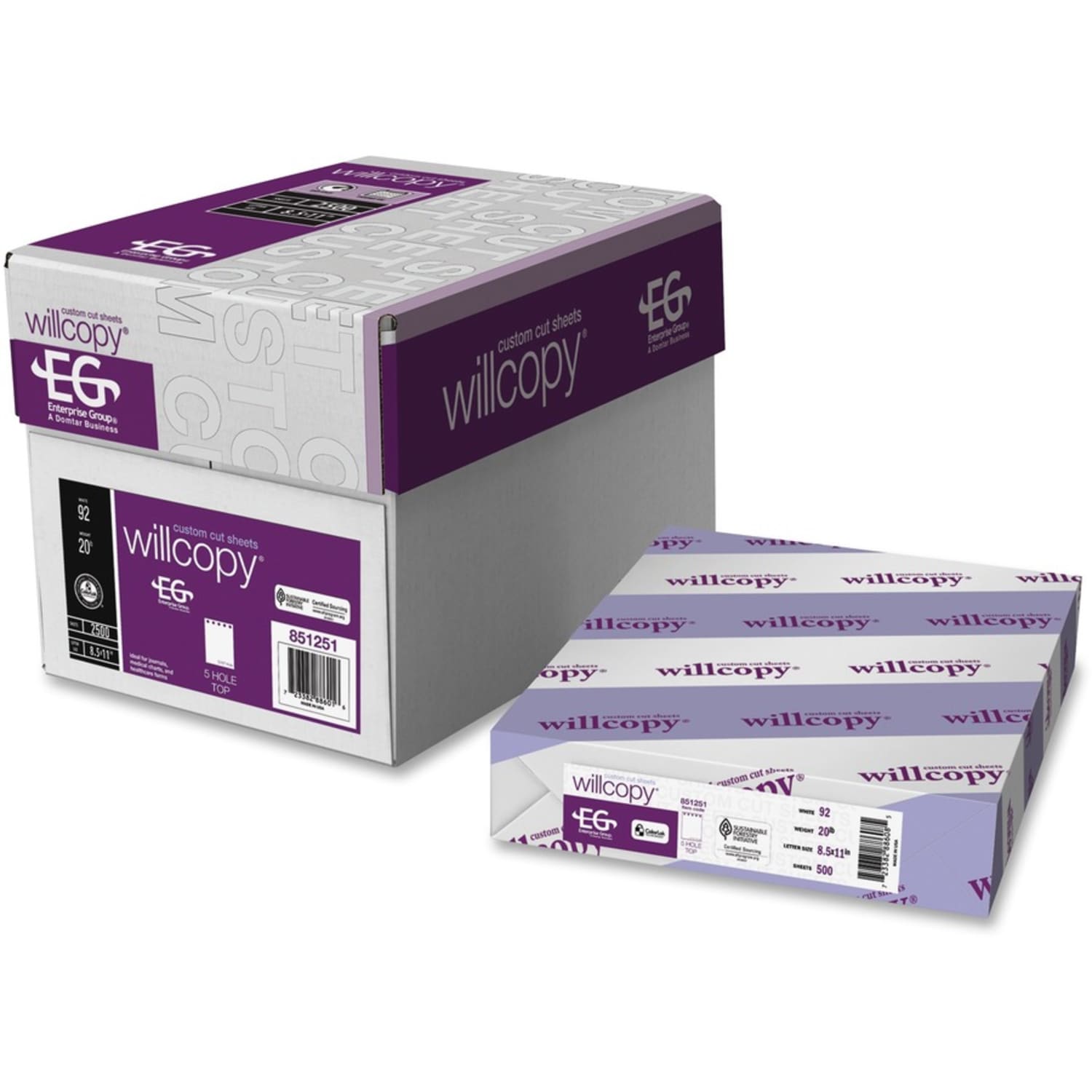 Lettermark Custom Cut Sheets, 5 Reams, Letter Size (8 1/2in x 11in), 2500 Sheets Total, Prepunched Top, 5-Hole, 20 Lb, 500 Sheets Per Ream - Image 5