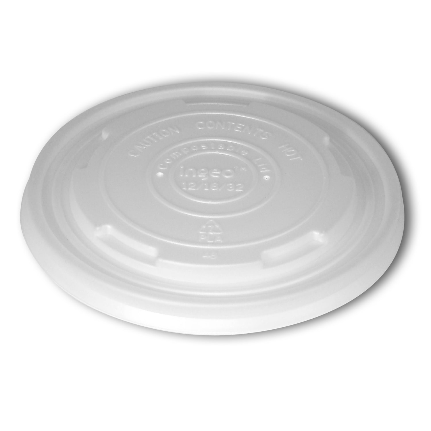 StalkMarket Planet+ Compostable Food Container Lids, 32 Oz, White, Pack Of 500 Lids