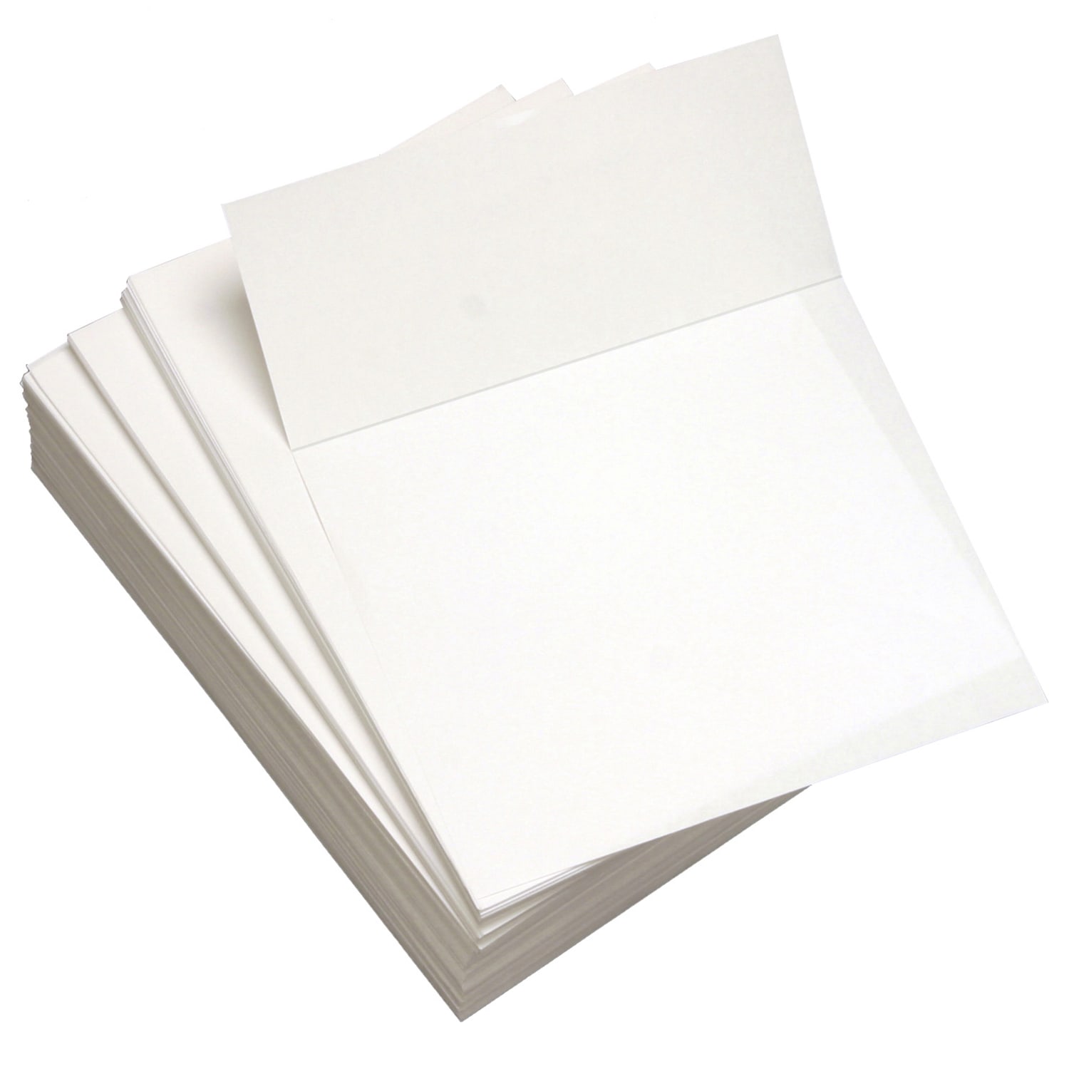 Lettermark Custom Cut Sheets, 5 Reams, White, Letter (8 1/2in x 11in), 2500 Sheets Total, Perforated 3 2/3in From Bottom, 20 Lb, 500 Sheets Per Ream - Image 4