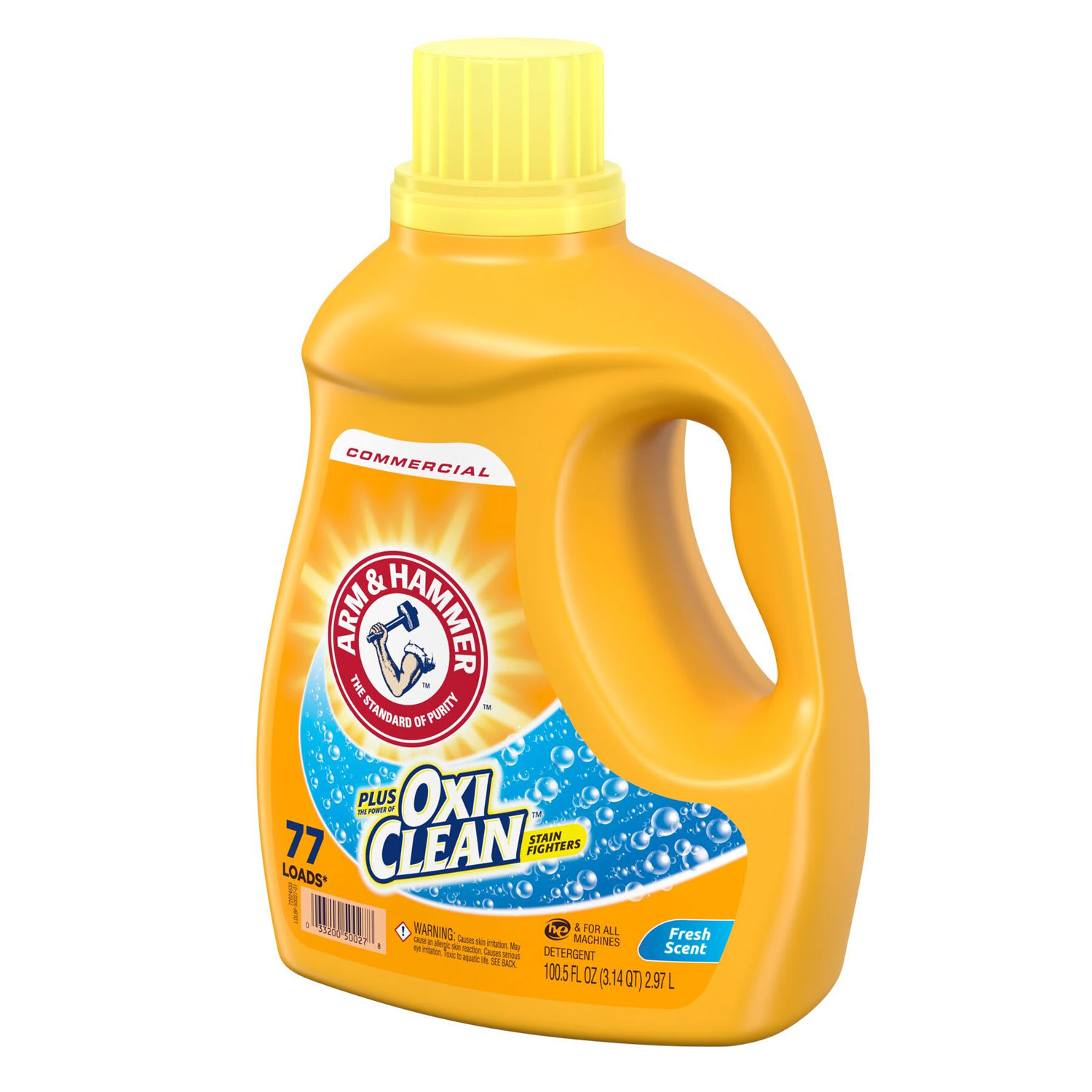 Arm & Hammer OxiClean Concentrated Liquid Laundry Detergent, Fresh, 100.5 oz Bottle, 4/Carton - Image 4