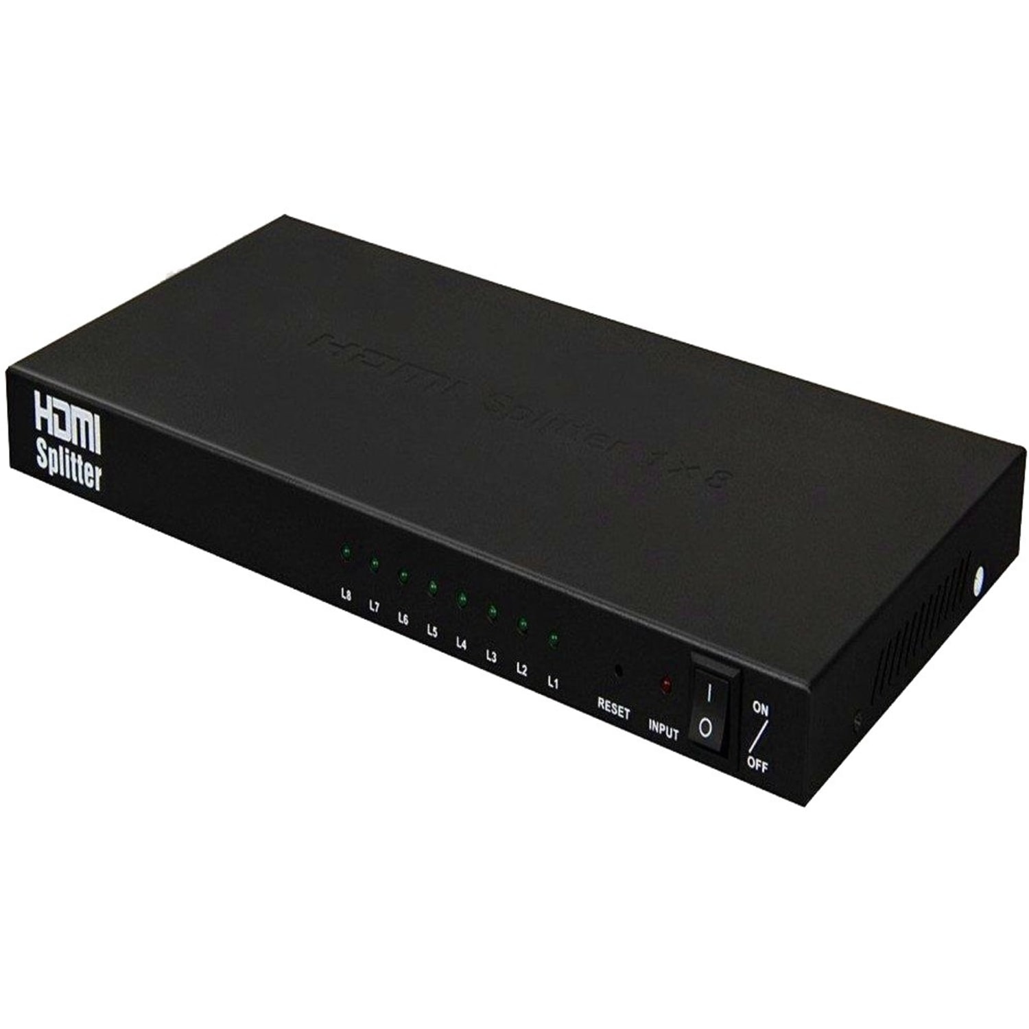 4XEM 8 Port high speed HDMI video splitter fully supporting 1080p, 3D for Blu-Ray, gaming consoles and all other HDMI compatible devices - 4XEM 1080p/3D 1 HDMI in 8 HDMI out video splitter and amplifier with LED indicators for connection and power - Image 3