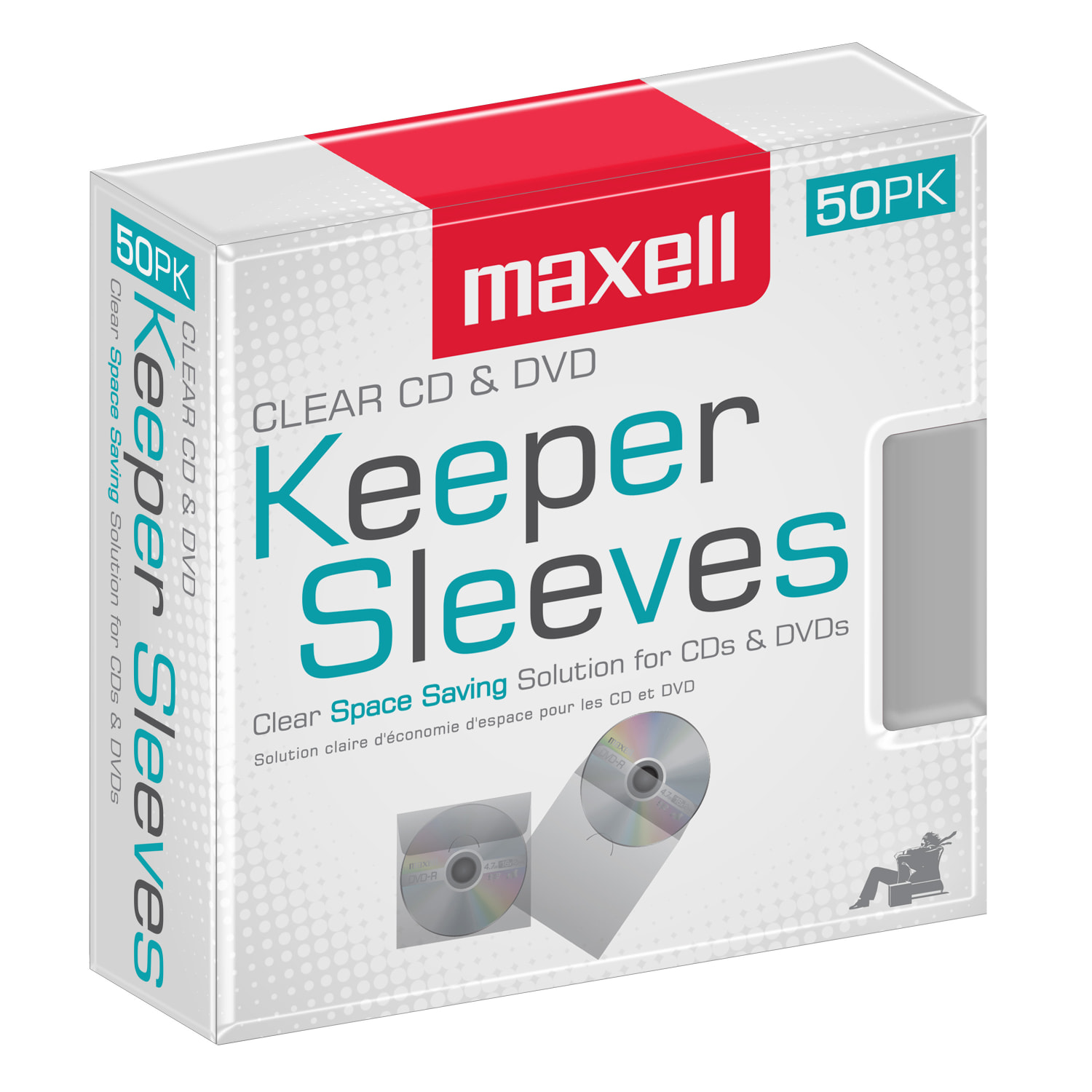 Maxell CD/DVD Keepers, Clear, Pack Of 50 - Image 4