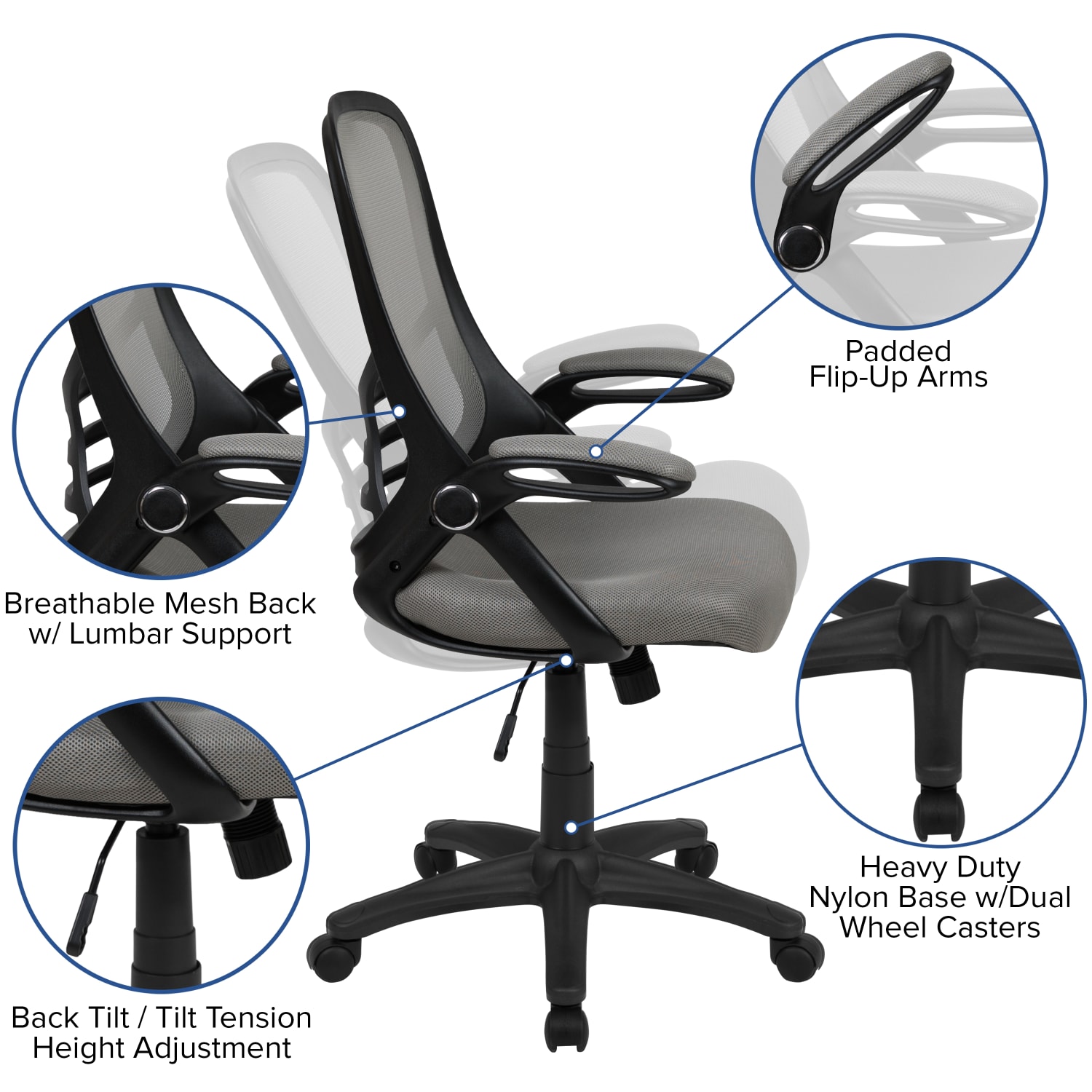 Flash Furniture Ergonomic Mesh HighBack Office Chair Light Gray PopularChairscom Flash Furniture Ergonomic Mesh High Back Office Chair Light Gray PopularChairscom
