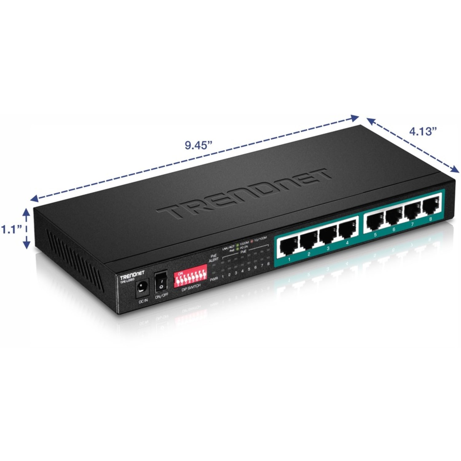 TRENDnet 8-Port Gigabit Long Range Poe+ Switch; TPE-LG80;65W Poe Budget; Ethernet/Network Switch; Lon - TPELG80 - Image 6