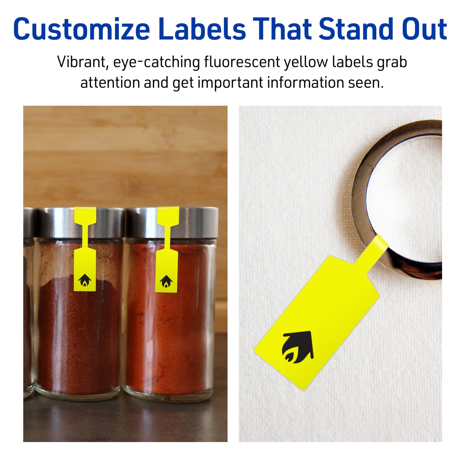 Avery Printable Labels With Sure Feed Technology, 94749-NYP20, Barbell, 1/2in x 2-1/2in, Matte Neon Yellow, Pack of 900 - Image 4