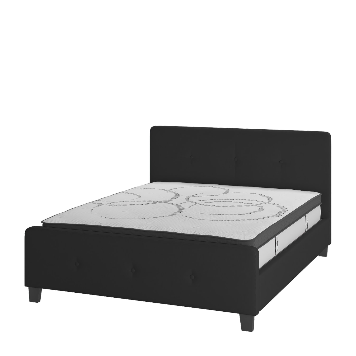 Flash Furniture Tribeca Tufted Upholstered Platform Bed with 10in , Queen, 48inHx63inWx85-1/4inL, Black - HGBM1023 - Image 3