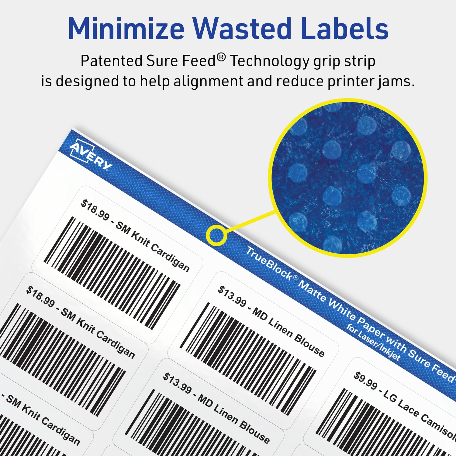Avery TrueBlock Labels With Sure Feed, 94226-TWMP100, Rectangle, 1-1/4in x 1-3/4in, Matte White, Pack Of 3200 - Image 5