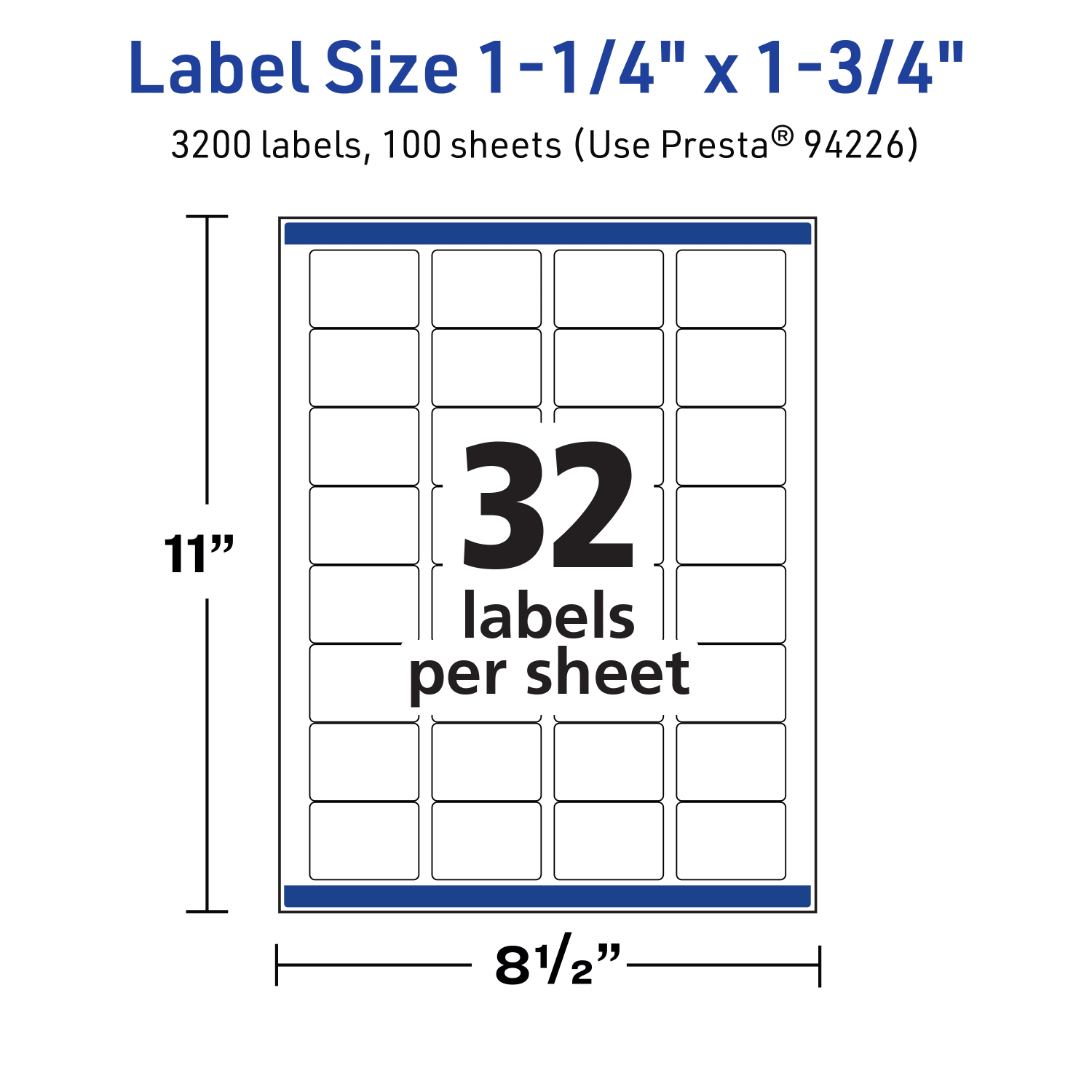 Avery TrueBlock Labels With Sure Feed, 94226-TWMP100, Rectangle, 1-1/4in x 1-3/4in, Matte White, Pack Of 3200 - Image 6