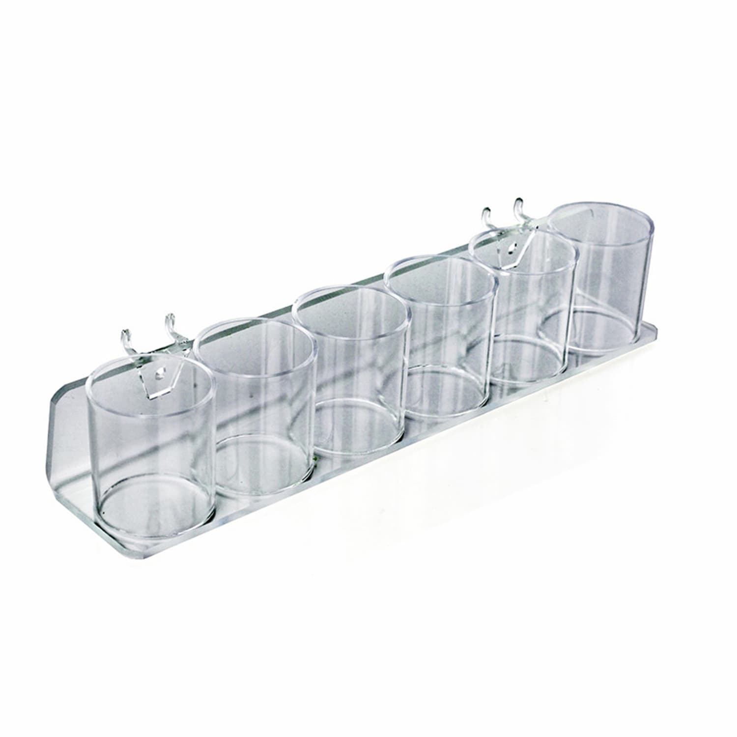 Azar Displays Cup Displays, 6-Cup, 2 5/8inH x 13 3/4inW x 2 3/4inD, Clear, Pack Of 2