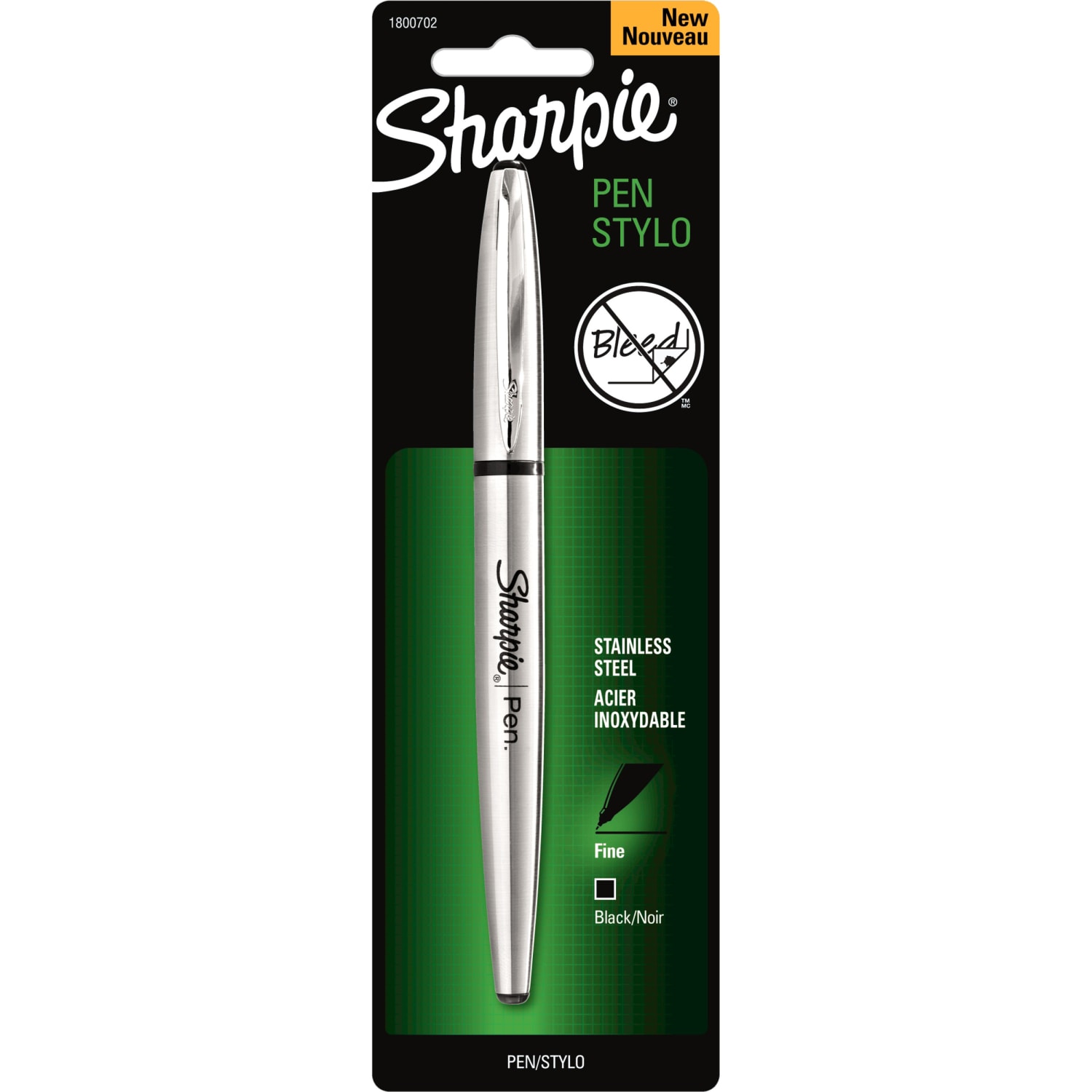 Sharpie Stainless Steel Refillable Pen, Fine Point, Stainless Steel Barrel, Black Ink, 1 pack - Image 3