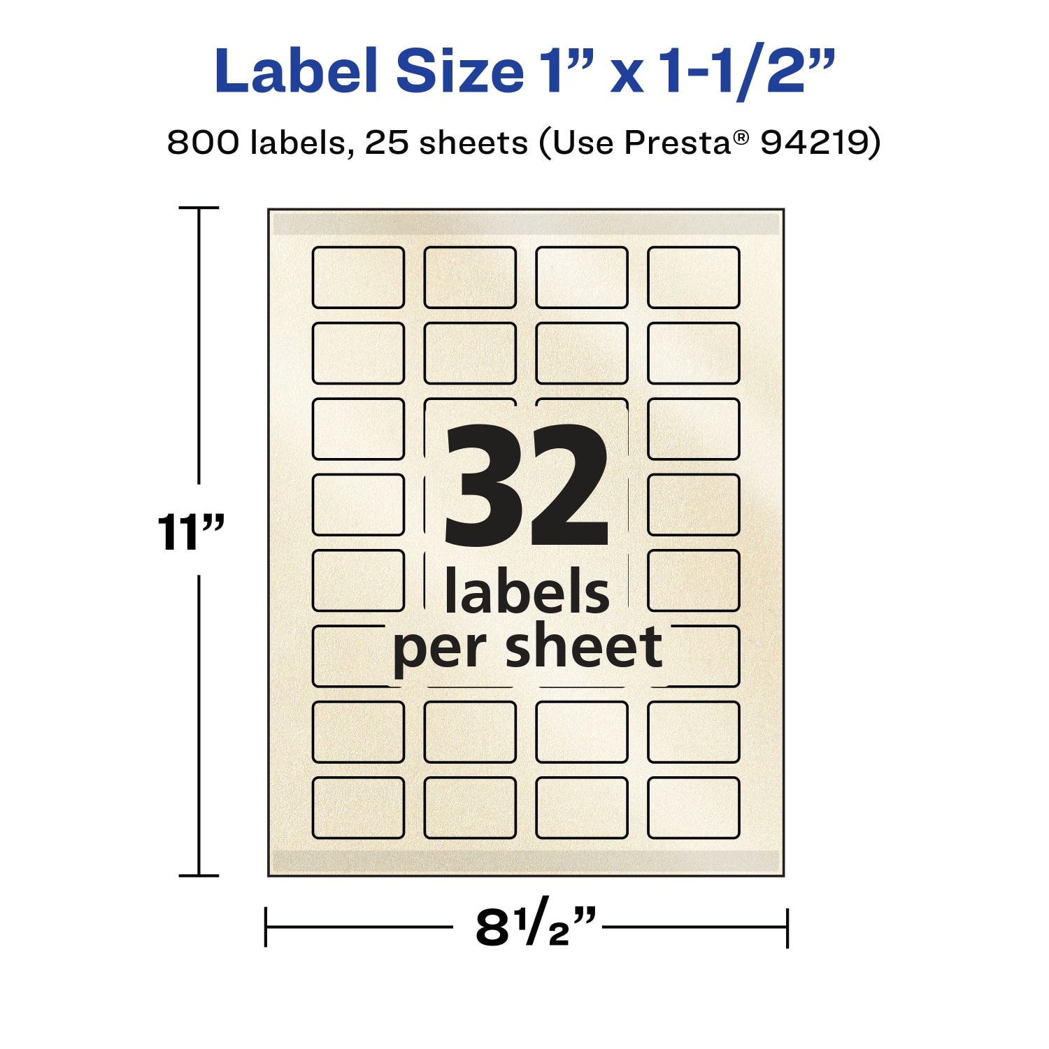 Avery Pearlized Permanent Labels With Sure Feed, 94219-PIP25, Rectangle, 1in x 1-1/2in, Ivory, Pack Of 800 Labels - Image 6