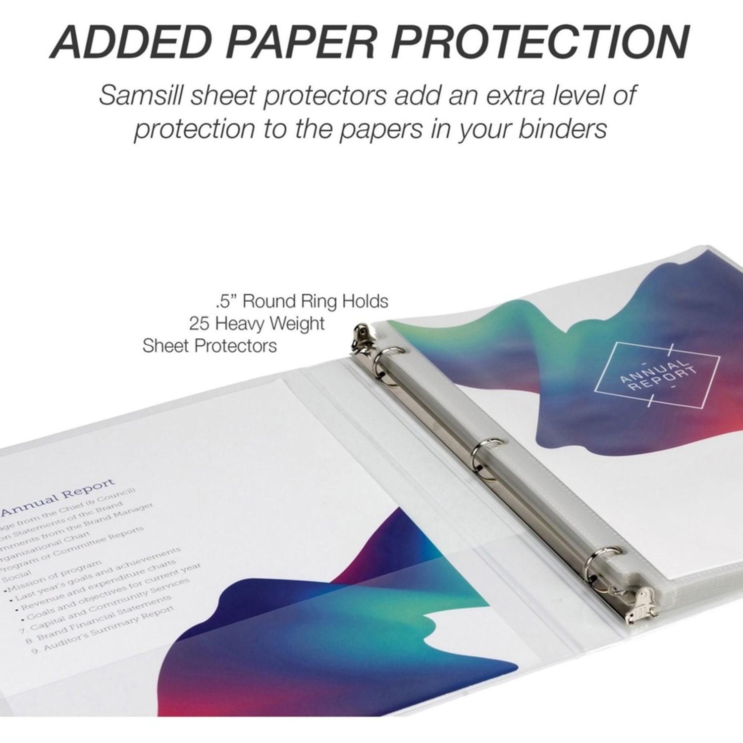 Samsill Economy 1/2in View Ring Binder, 1/2in Ring, White, Carton Of 12 - Image 4