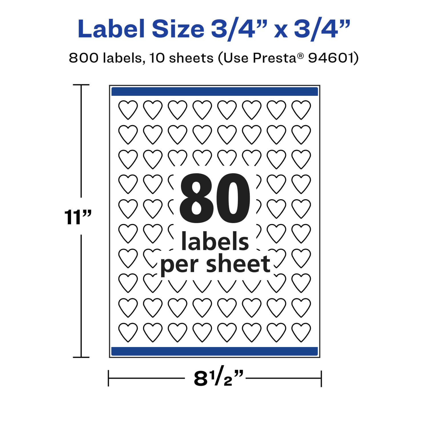 Avery Glossy Permanent Labels With Sure Feed, 94601-WGP10, Heart, 3/4in x 3/4in, White, Pack Of 800 - Image 6