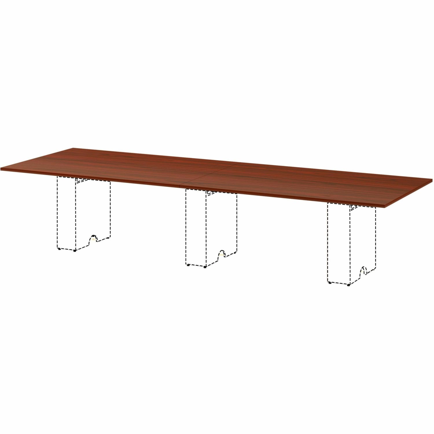 Lorell Essentials Modular Conference Table, 1inH x 59inW x 47inD, Mahogany, 16320 - Image 4