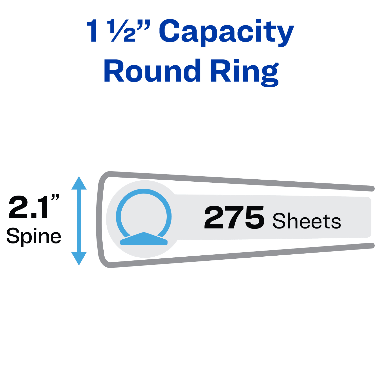 Avery Economy View 3 Ring Binders, 1-1/2in Round Rings, White, Pack Of 4 - Image 3