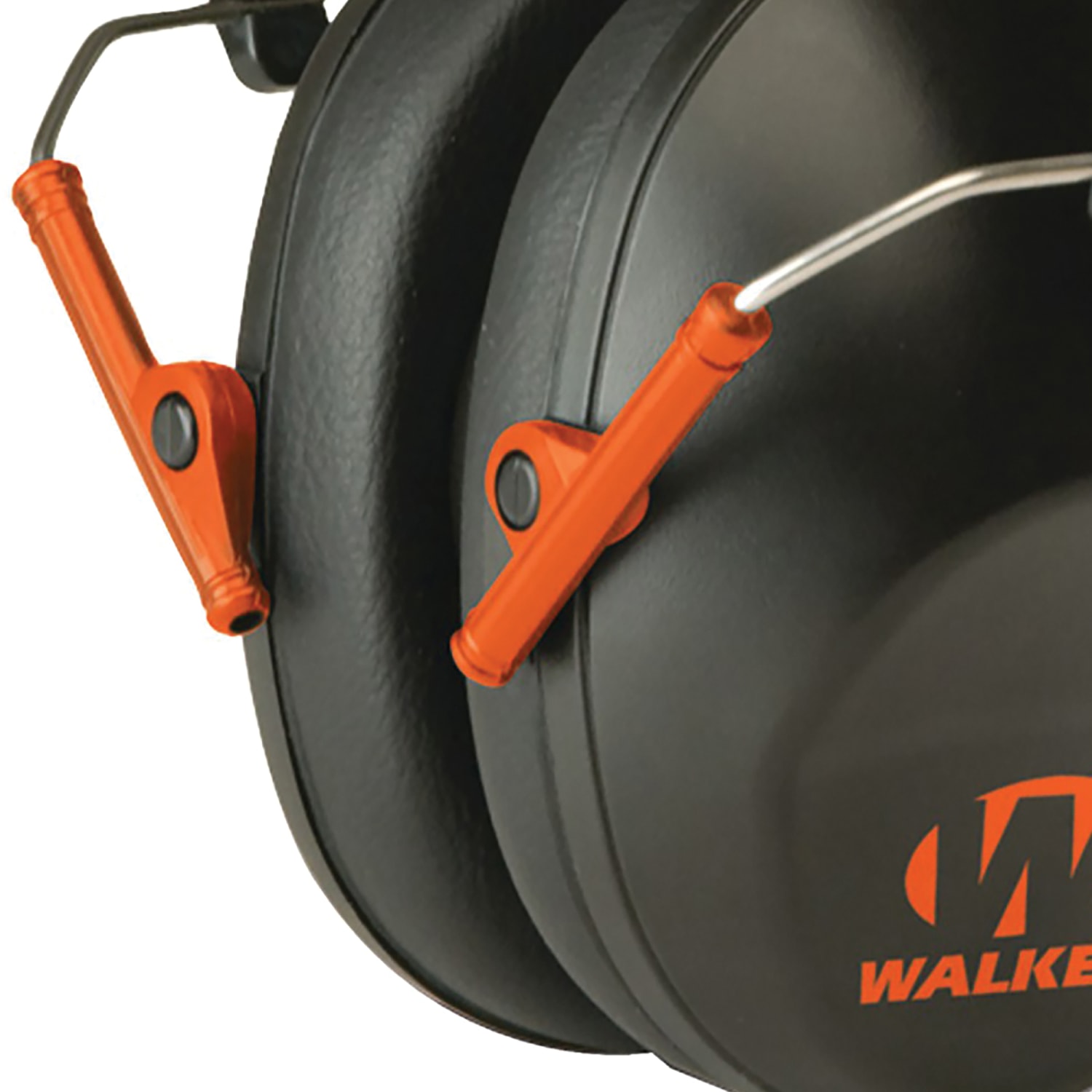 Walkers Game Ear PRO Low-Profile Folding Muff, 4-13/16 x 6-7/16 x 7-1/4, Black/Orange - Image 3