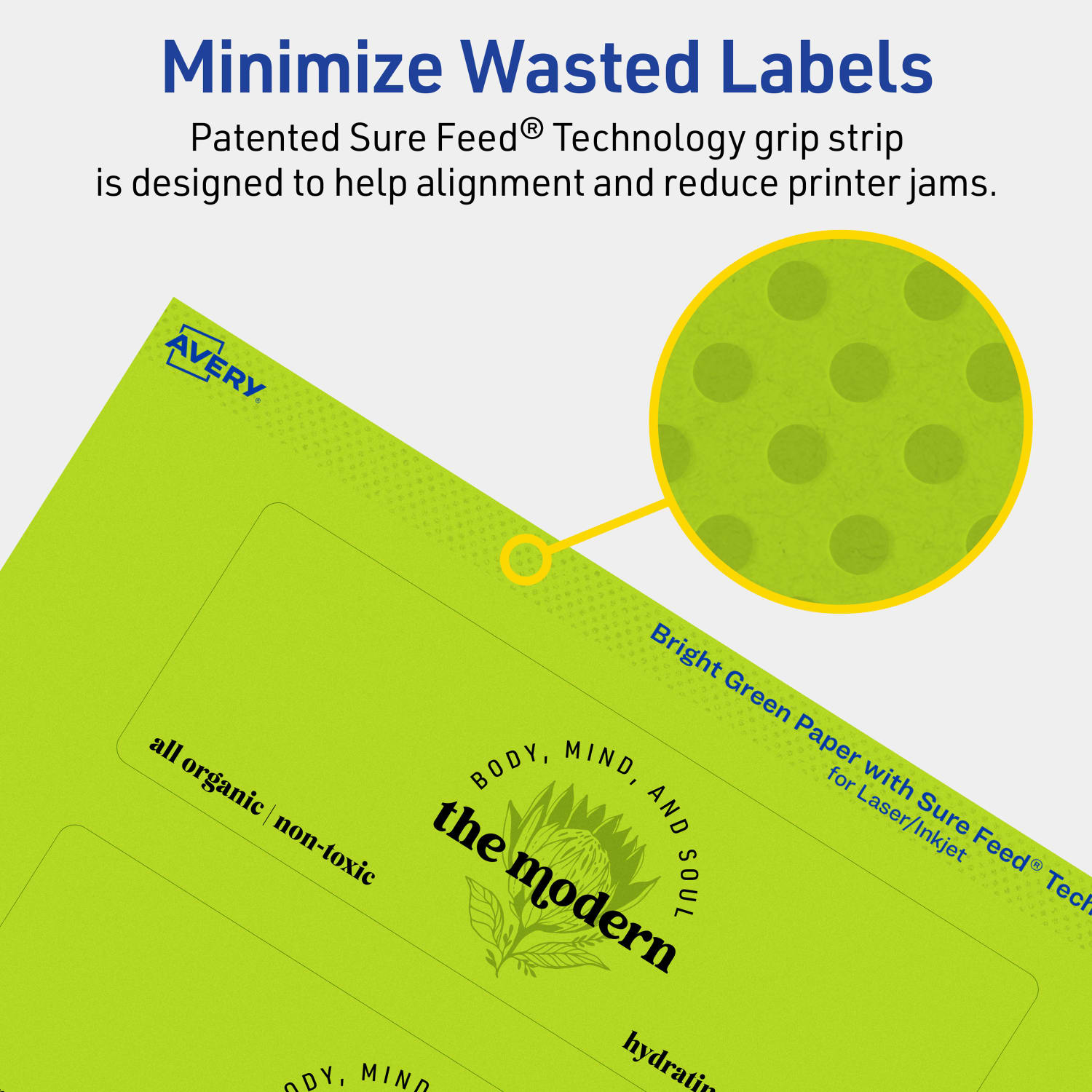 Avery Print-To-The-Edge Labels With Sure Feed Technology And Easy Peel, 94242-BGP80, Rectangle, 2in x 6in, Matte Bright Green, Pack of 320 - Image 5
